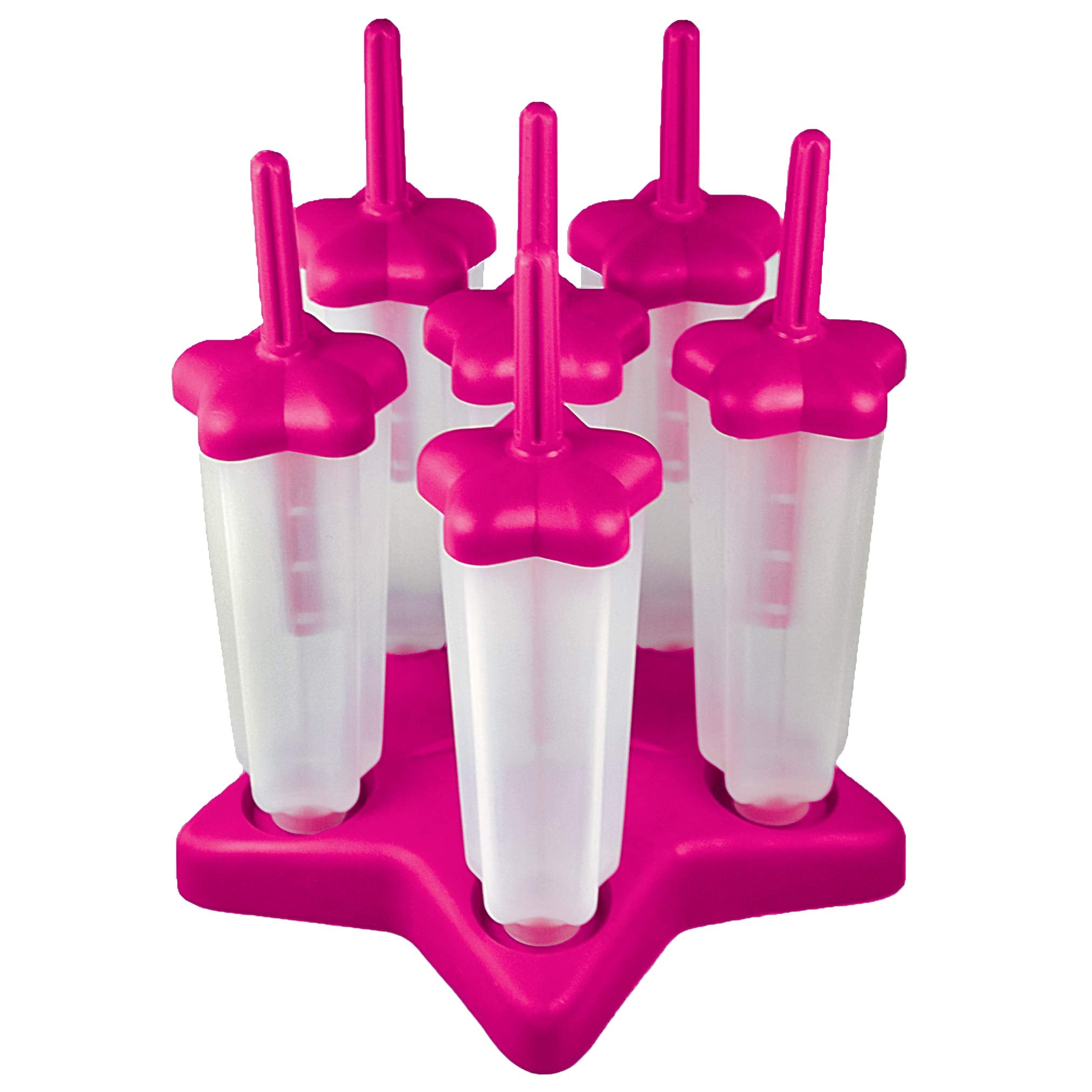 Tovolo Star Ice Pop Molds, Popsicle Makers, Set Of 6, Pink