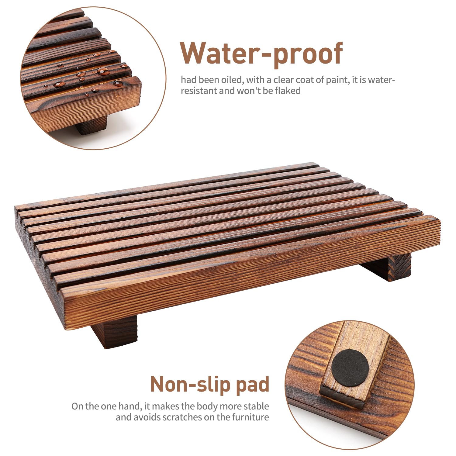 Farmhouse Bathroom Counter Organizer Wooden Display Pedesta Stand Small Kitchen Countertop Trays Decorative Wood Riser Dish Soap