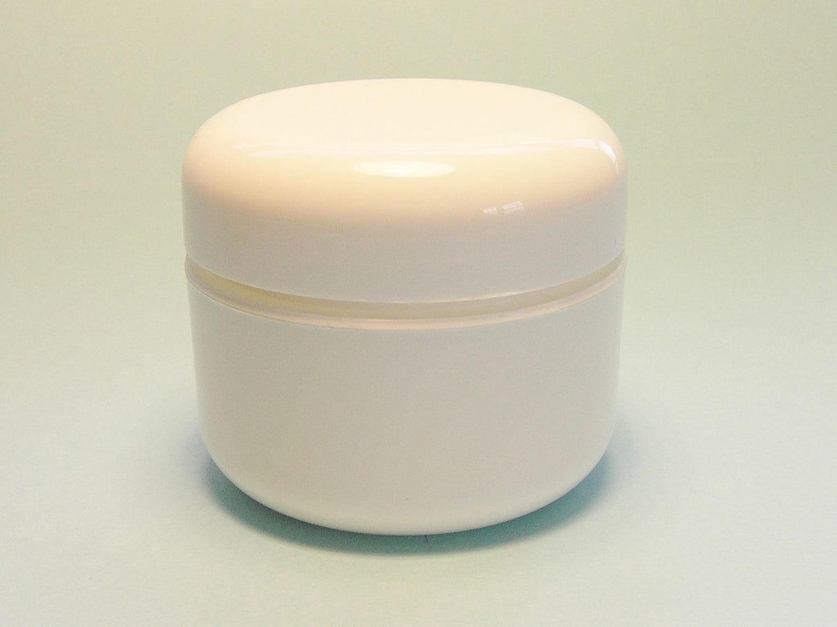 2 Oz White Double Wall Plastic Jar With Dome Lid (12 Per Bag)