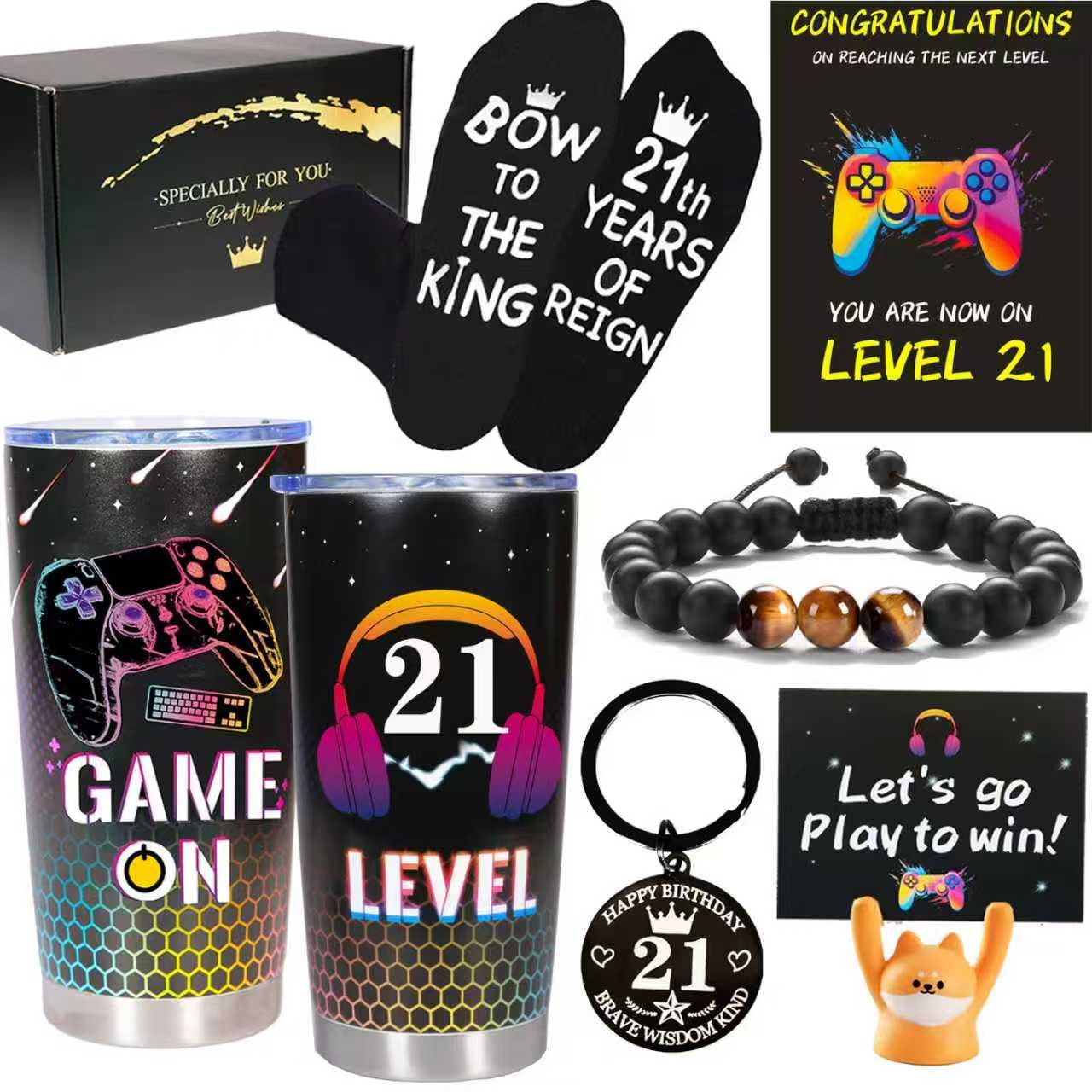 Carselage 21st Birthday Gifts for Him, Cool 21 Year Old Gift for Son, Gamer Gifts for Teenage Boy, Christmas Gift for Male, Neph