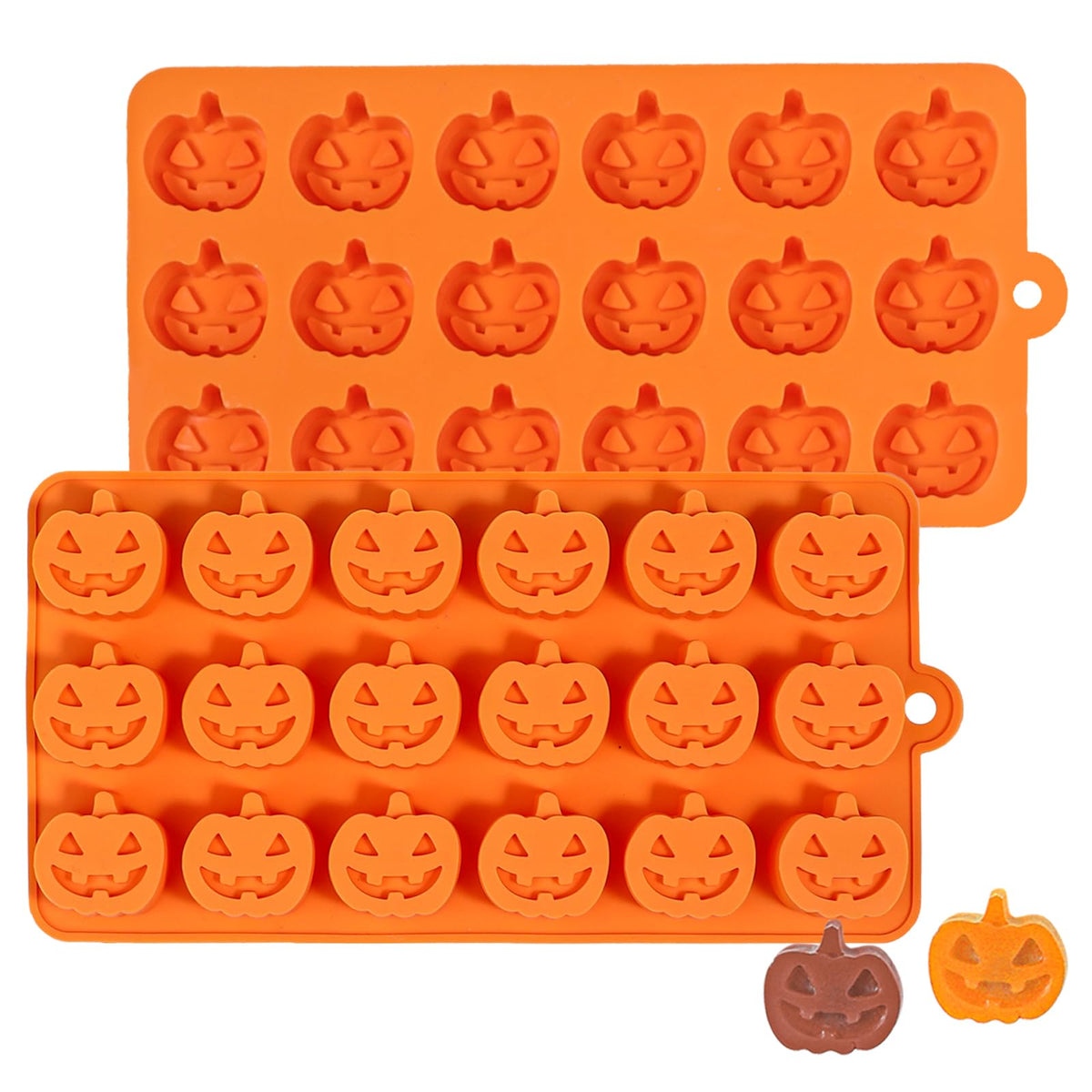 Kamehame Halloween Pumpkin Chocolate Mold, 2 Pcs Pumpkin Candy Silicone Molds For Cake Decoration, Cupcakes, Jelly, Cookies, Ora