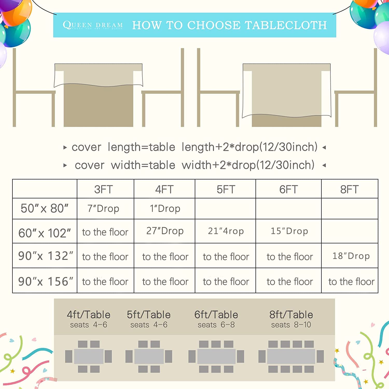 Queendream Rectangular Sequin Tablecloth 90 X 132 Inch Sparkly Patio Table Cloth For Spring Party Wedding Baby Shower Table Deco