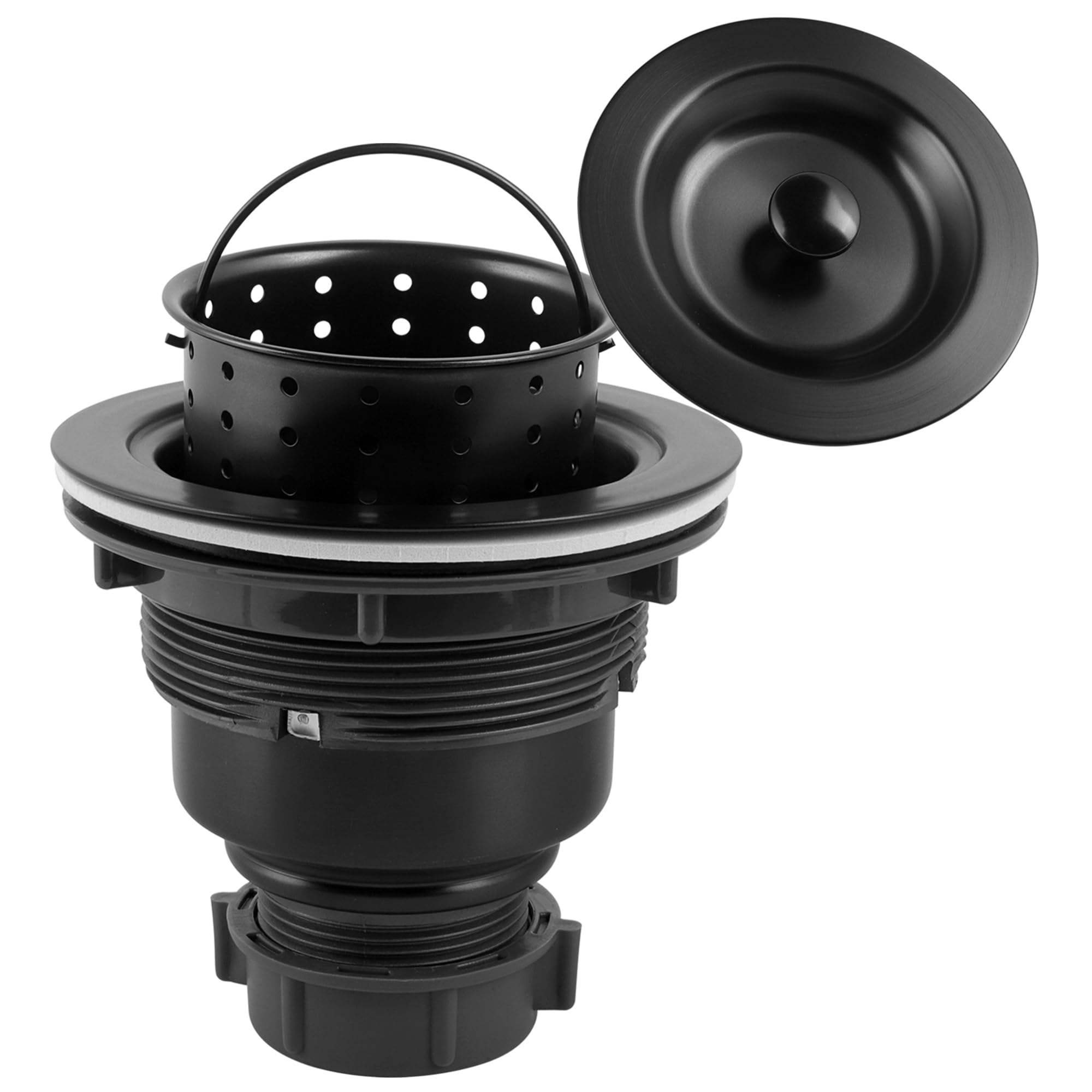 Lqs Kitchen Sink Drain Assembly, Kitchen Sink Strainer And Stopper With Deep Removable Waste Basket, Sink Basket Strainer With D