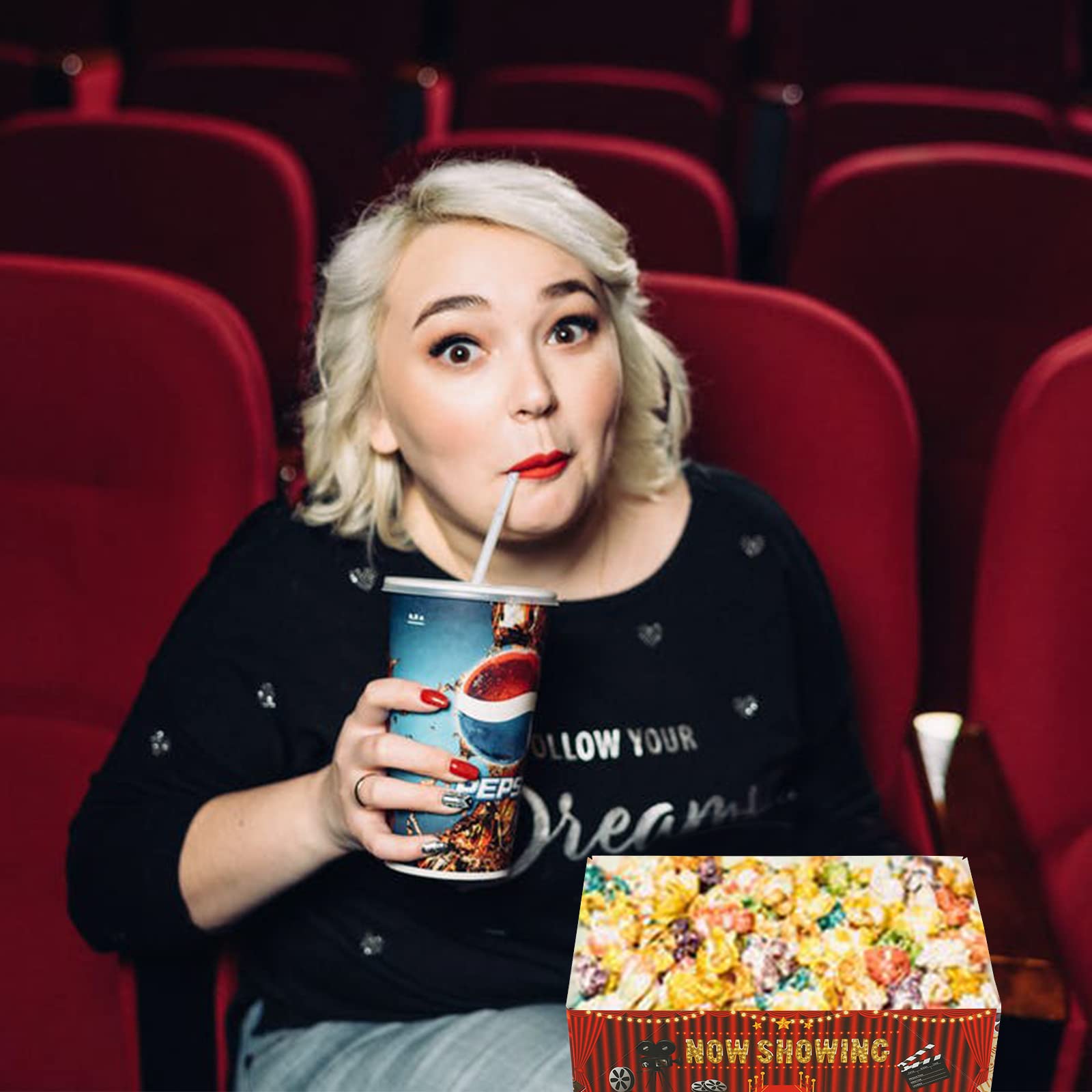 30 Pcs Movie Night Snack Trays 4 Corner Food Boxes Movie Night Party Supplies Paper Food Trays Cinema Party Favors Disposable Fo