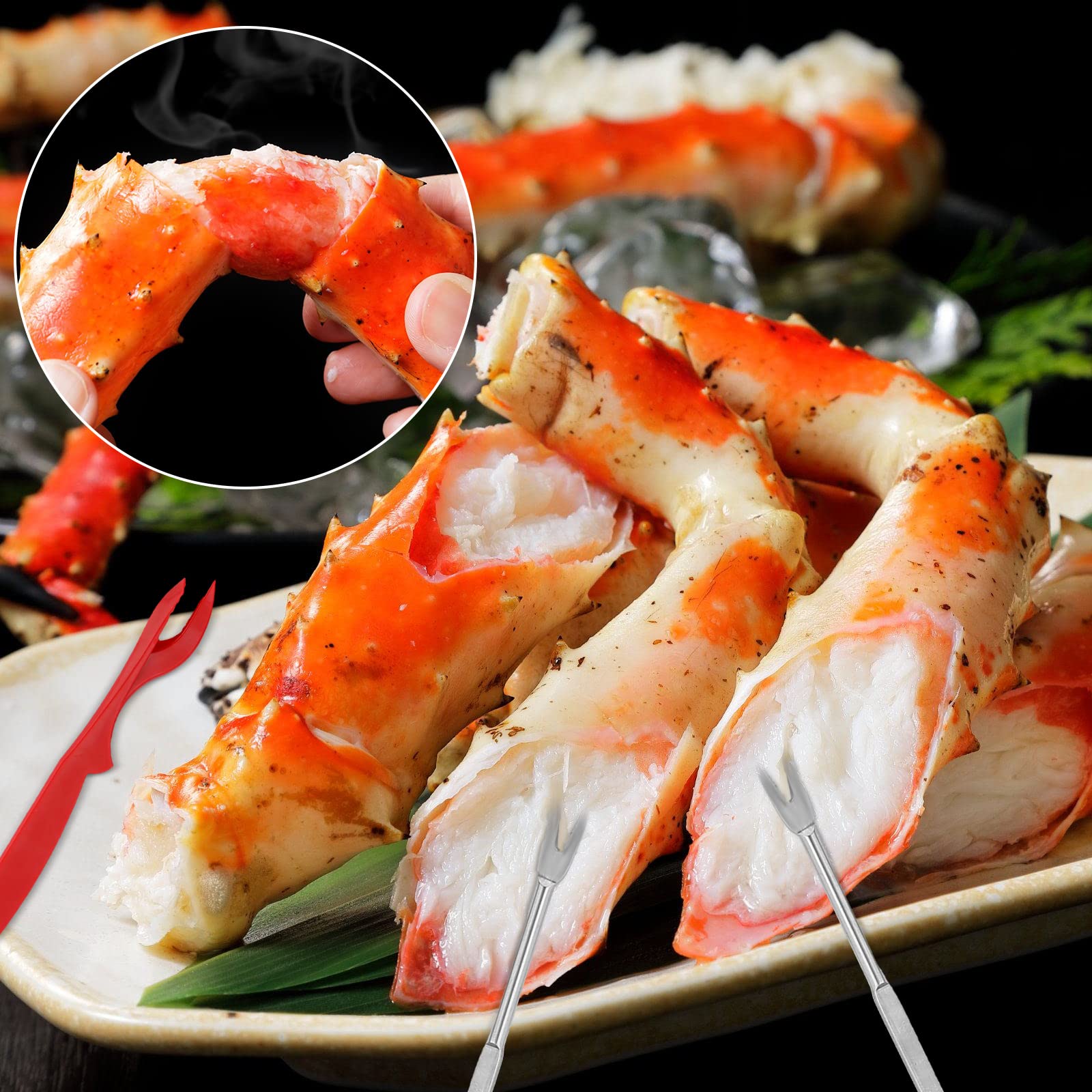 Zhehao 61 Pcs Seafood Tools Set Includes 20 Crab Crackers, 20 Lobster Shellers, 20 Crab Leg Forks And 1 Storage Bag, Nut Cracker