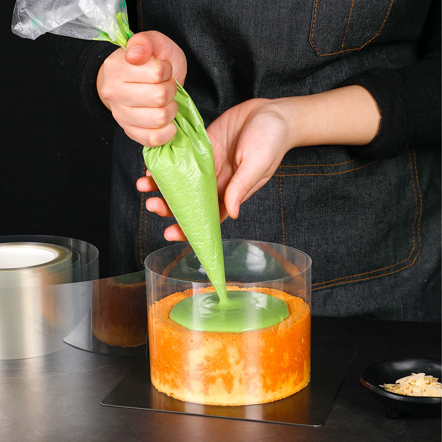 Cake Collar,2 Pack Transparent Mousse Cake Rolls Clear Cake Strips, Transparent Cake Rolls, Mousse Cake Acetate Sheets For Choco