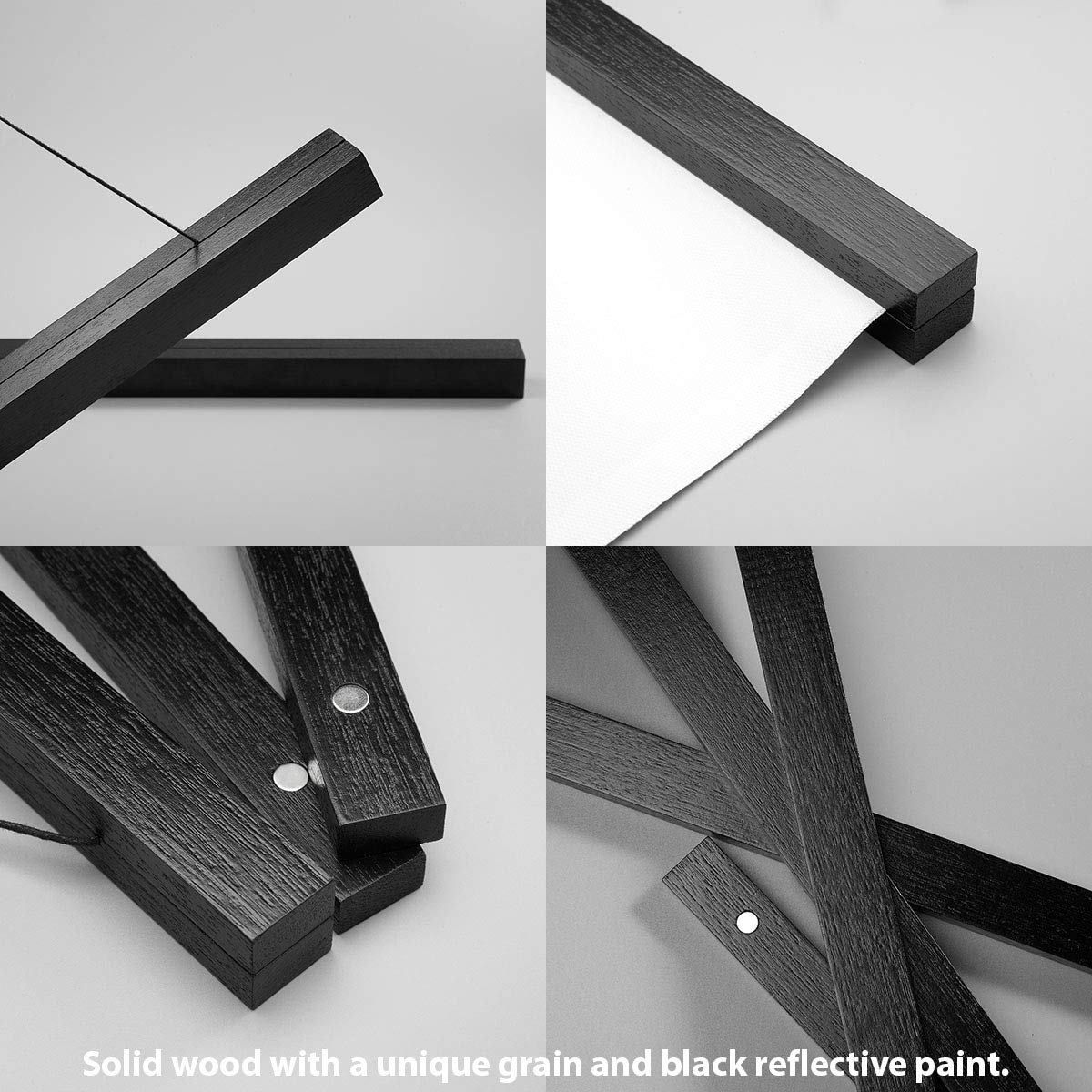 Magnetic Poster Hanger Wooden Poster Hangers, 9 Inch, Extra Strong Magnets, Quick Assembly And Easy Use, Wood Poster Hanger For