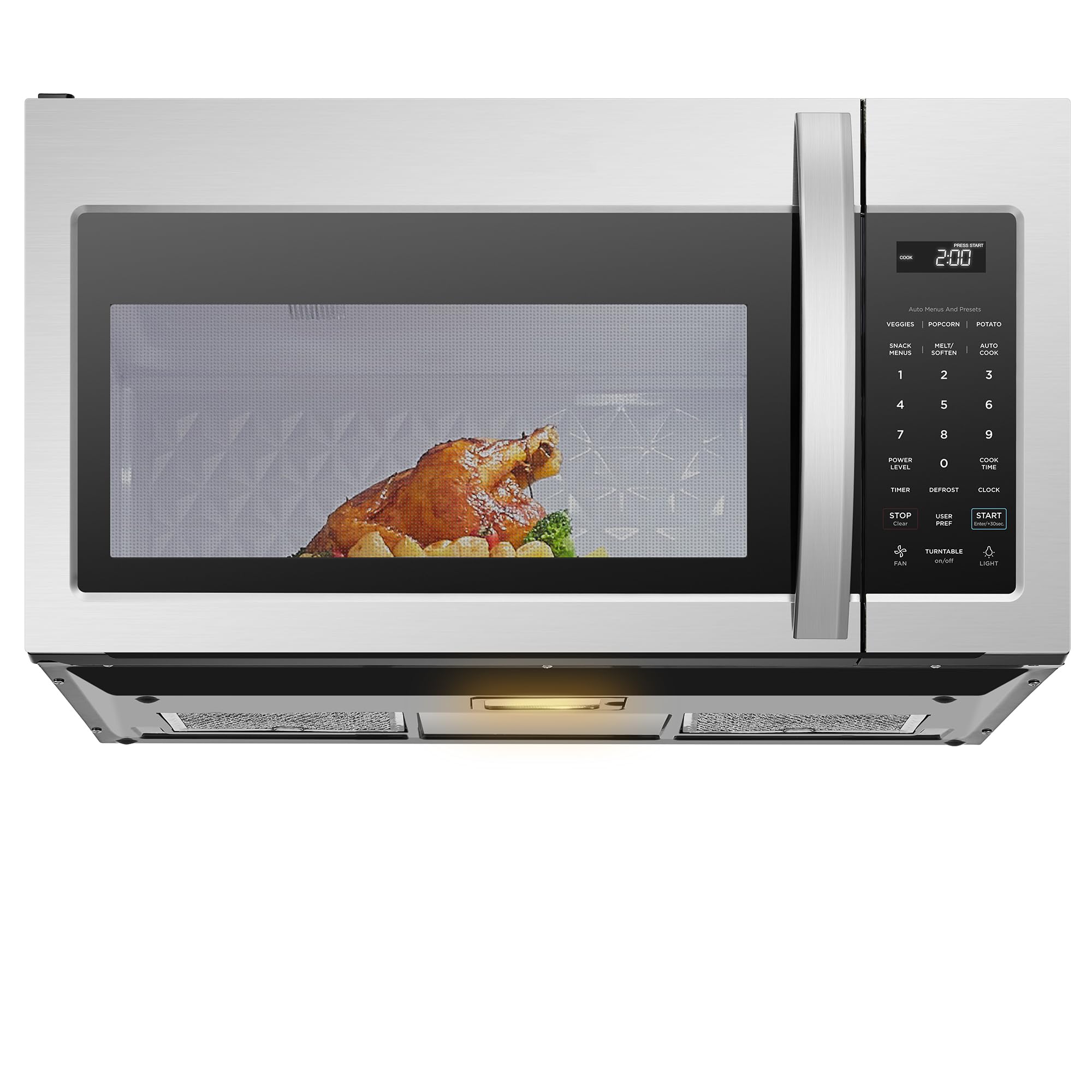 Midea MOR17BSA-SS 1.7 Cu.ft. Over The Range Microwave Oven with Smart Touch Panel, Auto Cooking Menu, 1000 W, 300 CFM Ventilatio