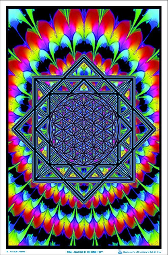 Sacred Geometry - Flocked - Blacklight Poster - 23'' X 35''