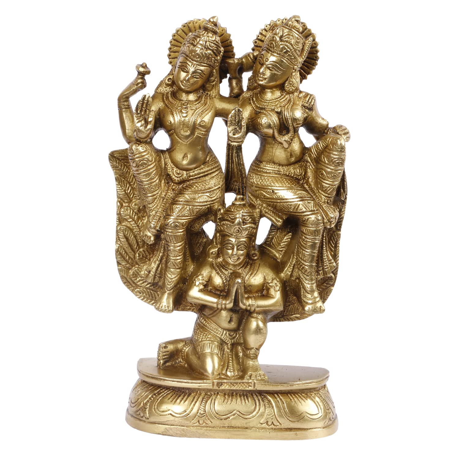 Kartique Brass Vishnu Laxmi Riding on Garuda Vishnu's Vehicle Eagle Murti Feng Shui Vastu Lucky Charm Enhance Skill Concentratio
