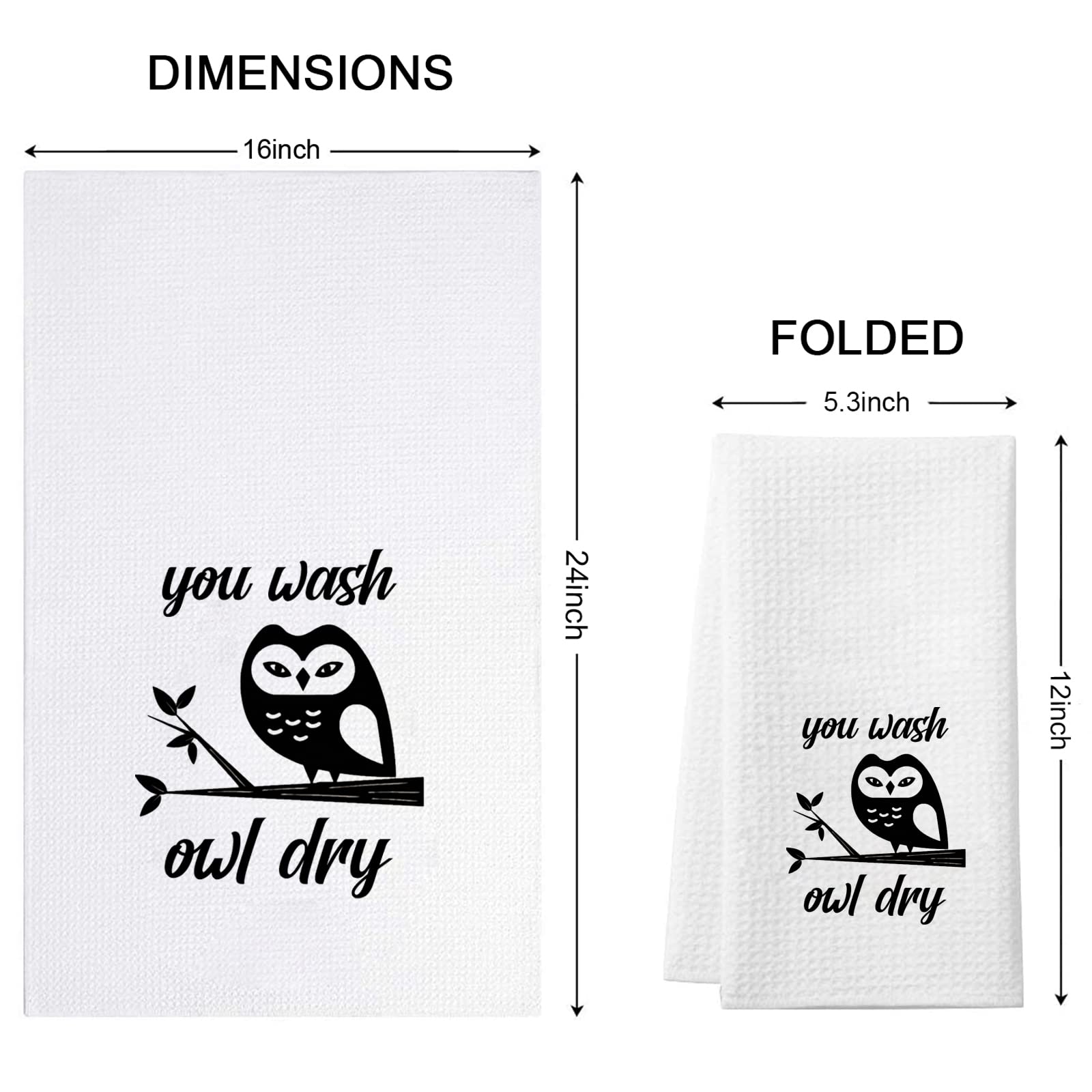 Wcgxko Owl Lover Gift Owl Kitchen Decor Housewarming Gift You Wash Owl Dry Dish Towel Kitchen Towels Tea Towel (You Wash Owl Dry