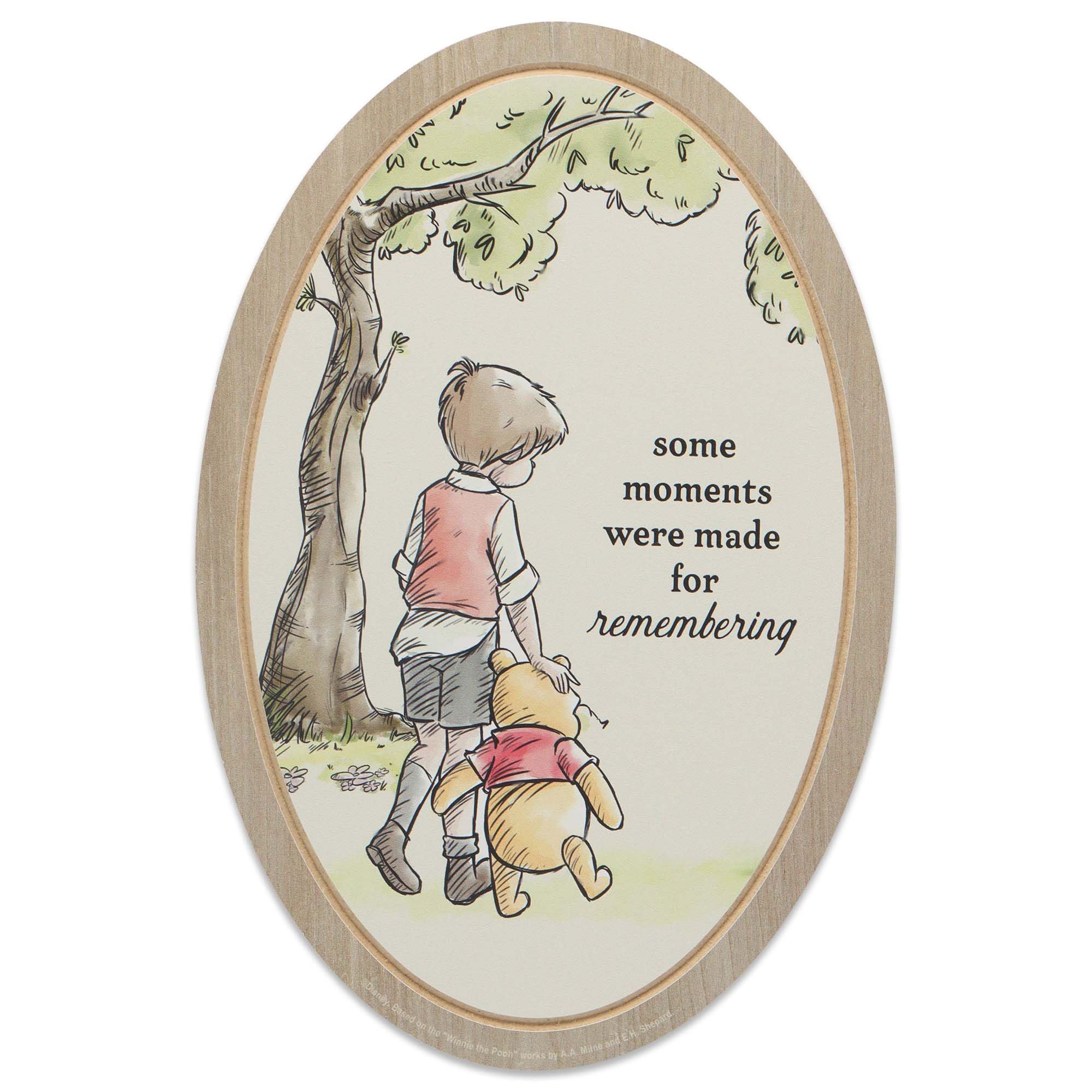 Open Road Brands Disney Winnie the Pooh Some Moments Were Made for Remembering Wood Wall Decor - Classic Pooh Sign for Nursery o