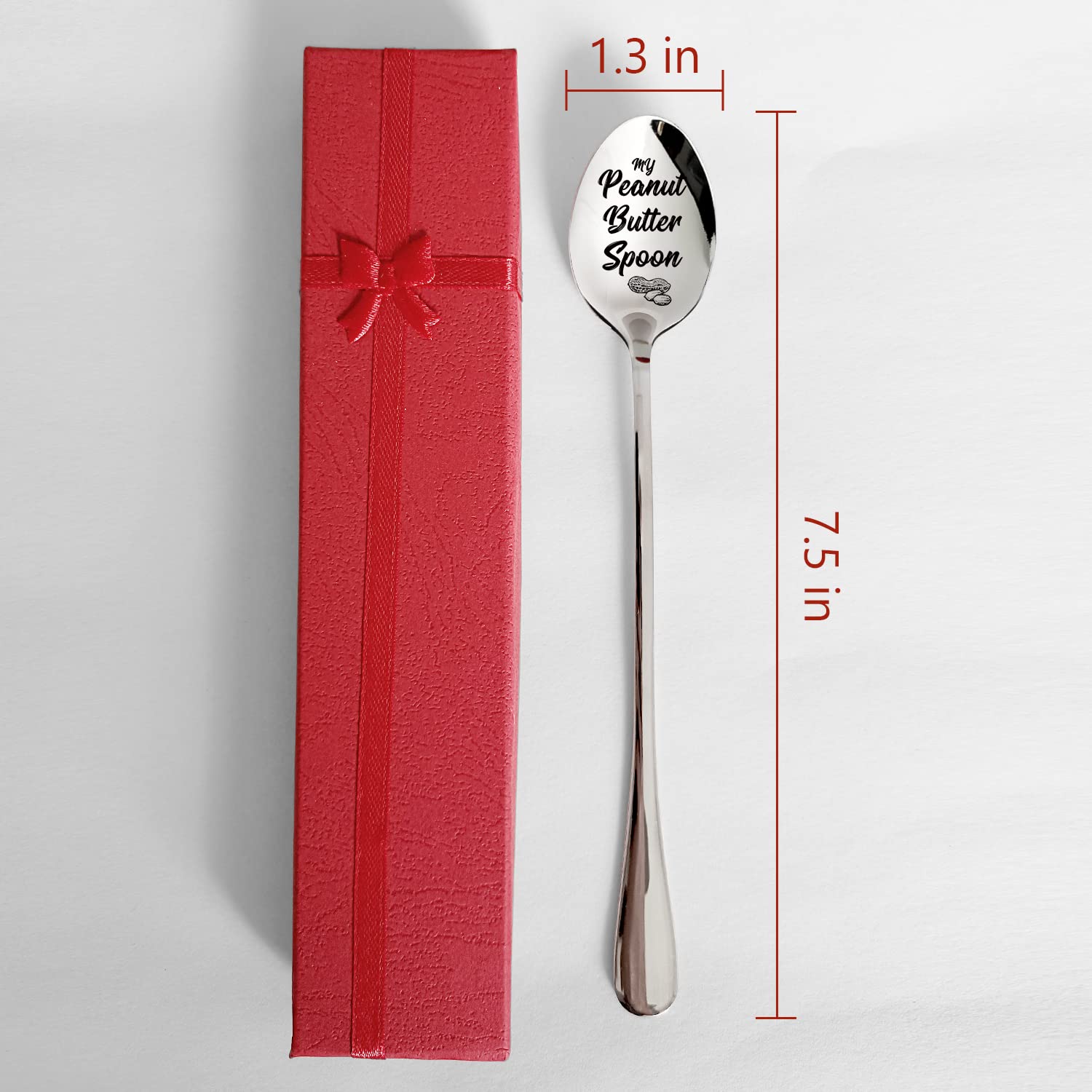 Pzjiean My Peanut Butter Spoon Funny Engraved Stainless Steel Spoon, Best Peanut Butter Spoon Dessert Spoon Gifts For Dad Mom Gr