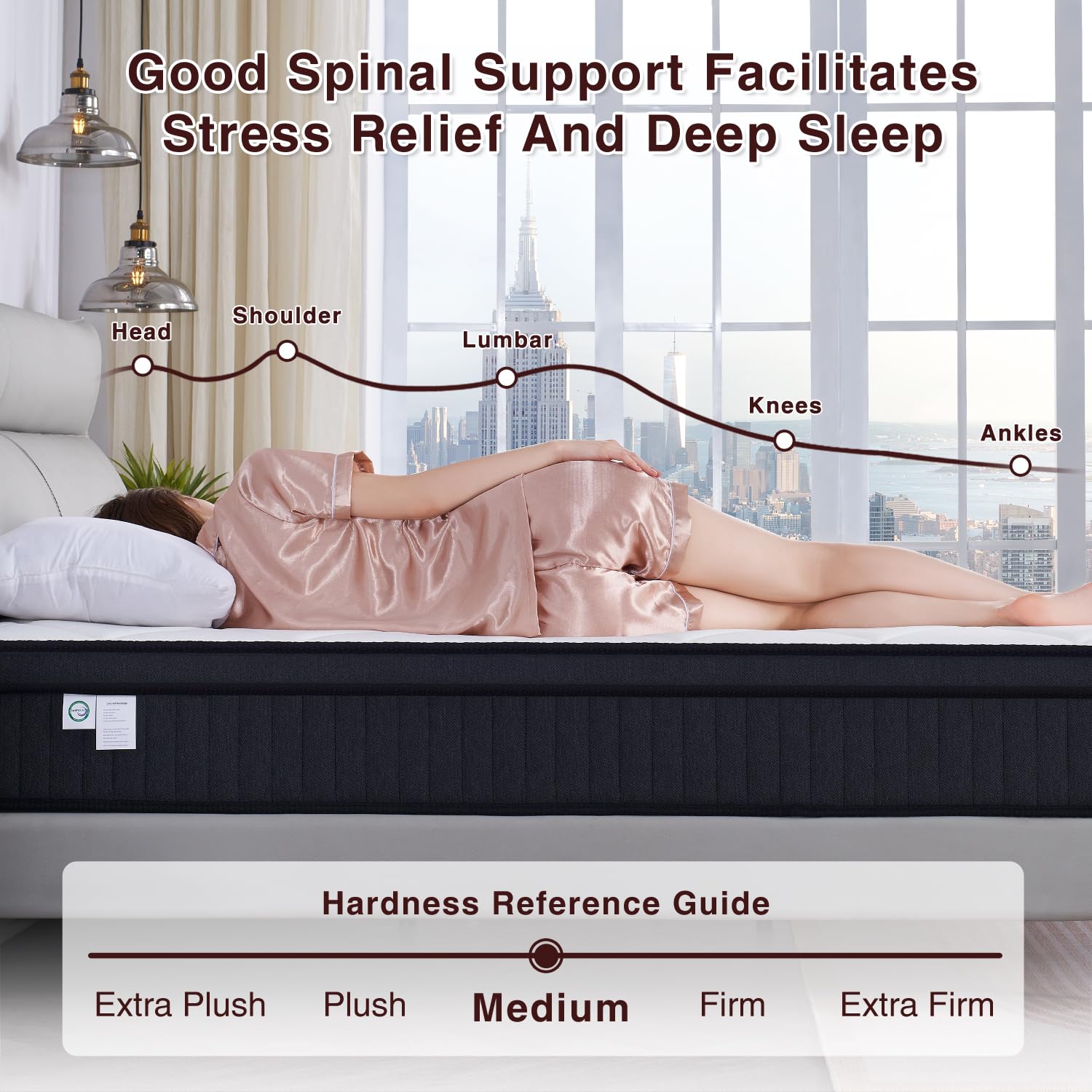 Dreamscape Full Size Mattress, 10 Inch Full Mattress In A Box, Memory Foam Hybrid Mattress With Individual Pocket Spring For Mot