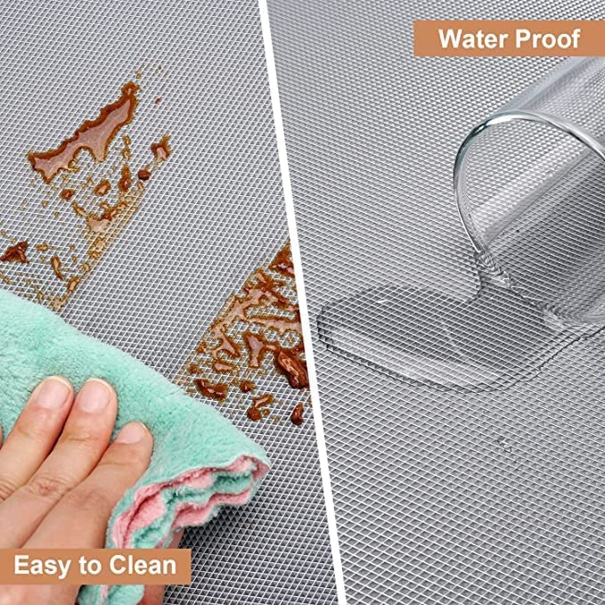 KayJen 50cm x 10m Silver Anti-Slip Mat | Food-Grade EVA Shelf Liner for Fridge, Kitchen, Drawers & Cabinets | Water-Resistant, D