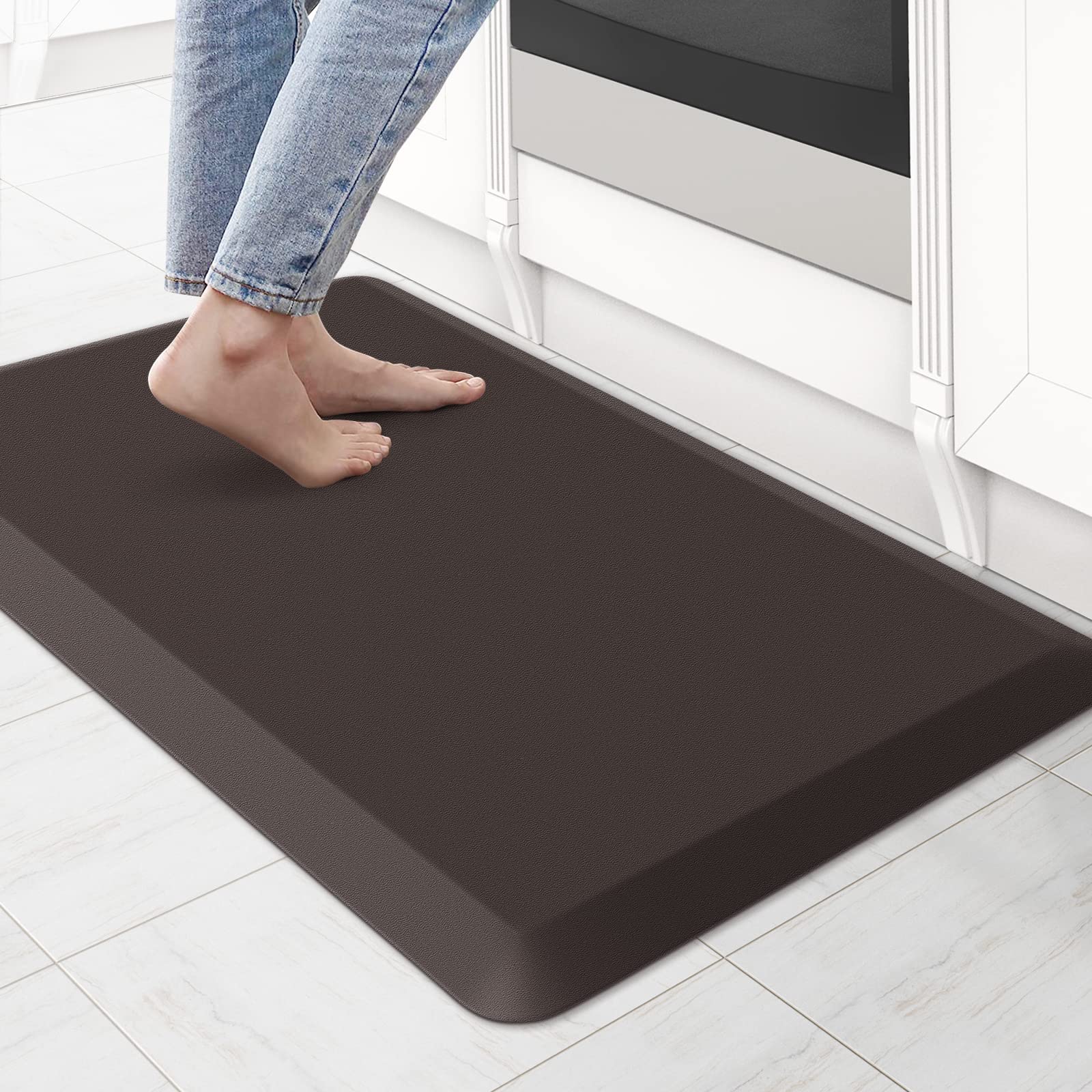 Kitchenclouds Kitchen Mat Cushioned Anti Fatigue Kitchen Rug Non Slip Standing Mat Comfort Floor Mats For Sink Office (17.3''X28