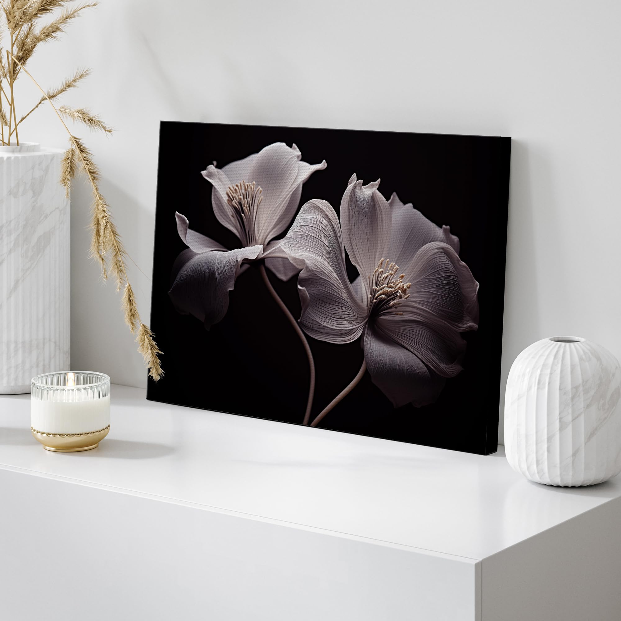 Wall26 Canvas Print Wall Art White Clematis Flower Closeup Nature Wilderness Photography Realism Modern Art Decorative Country M