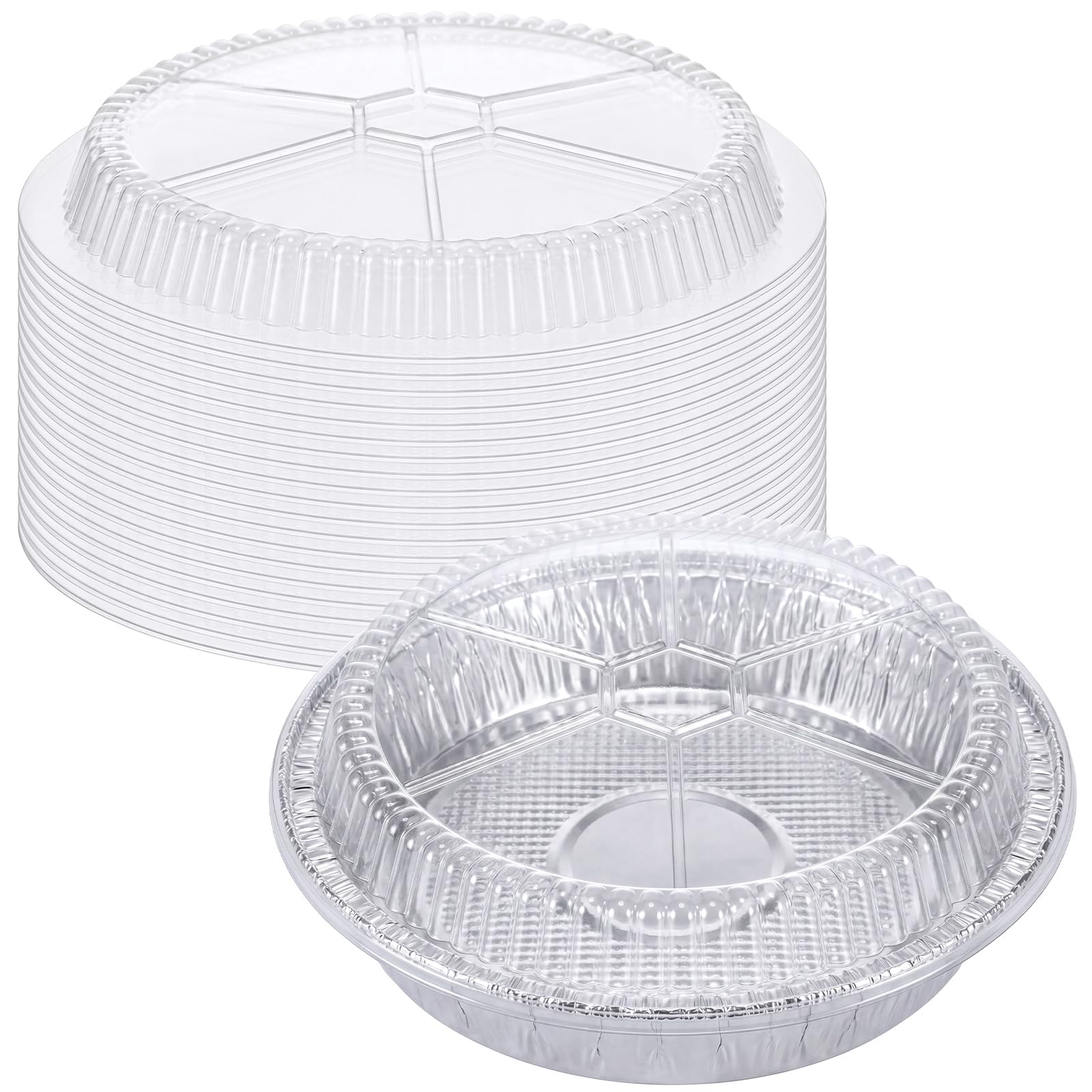 20 Pcs Plastic Clear Lids for 9 Inch Aluminum Foil Pans,Round