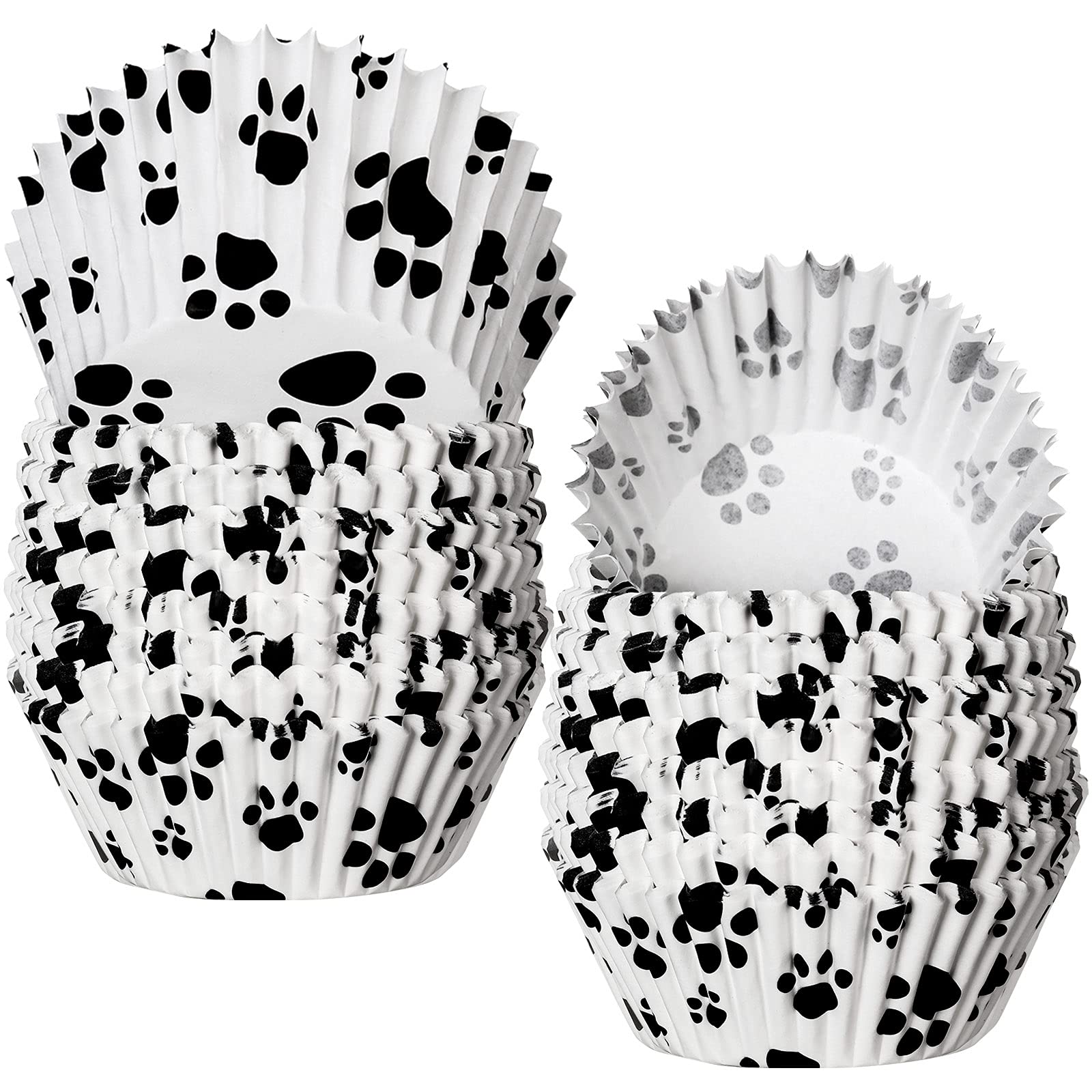 200 Pcs Paw Bone Cupcake Liners Dog Cupcake Wrappers Paw Pattern Cup Cake Holder Puppy Dog Theme Cupcake Wrappers For Baby Showe