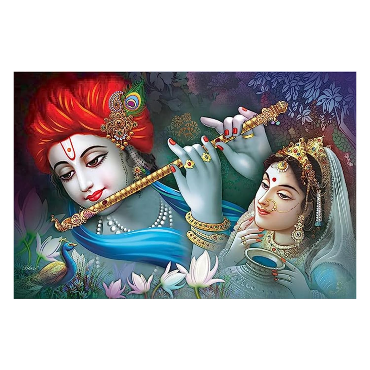 Masstone Radha Krishna Wall Painting | Home Decor Wall Painting (24x36 Inch) | Radha Krishna Painting for Wall Decoration | Wall