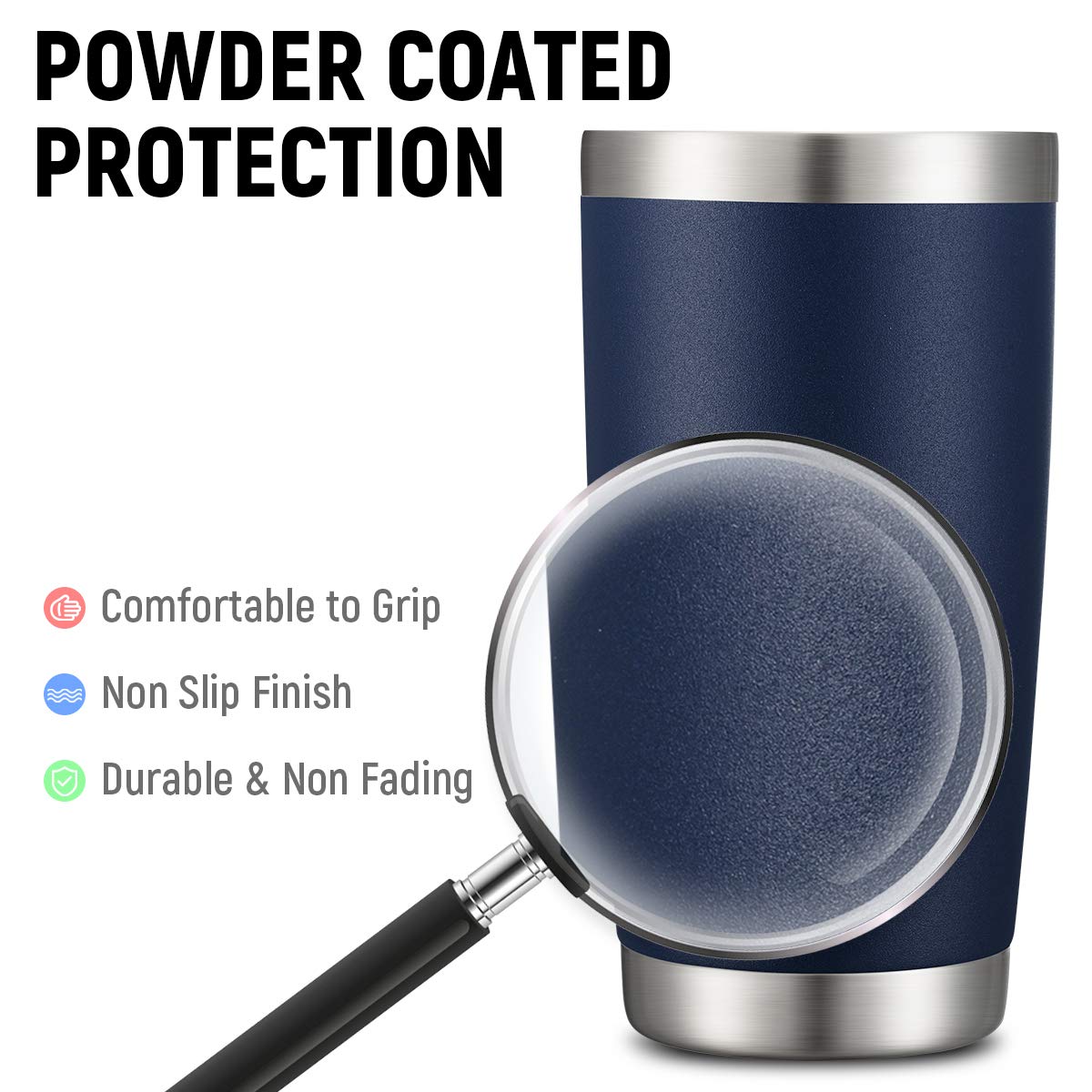 Comooo 20Oz/8Pack Double Wall Vacuum Insulated Coffee Travel Mug Stainless Steel Tumbler Bulk With Lid And Straw Durable Powder