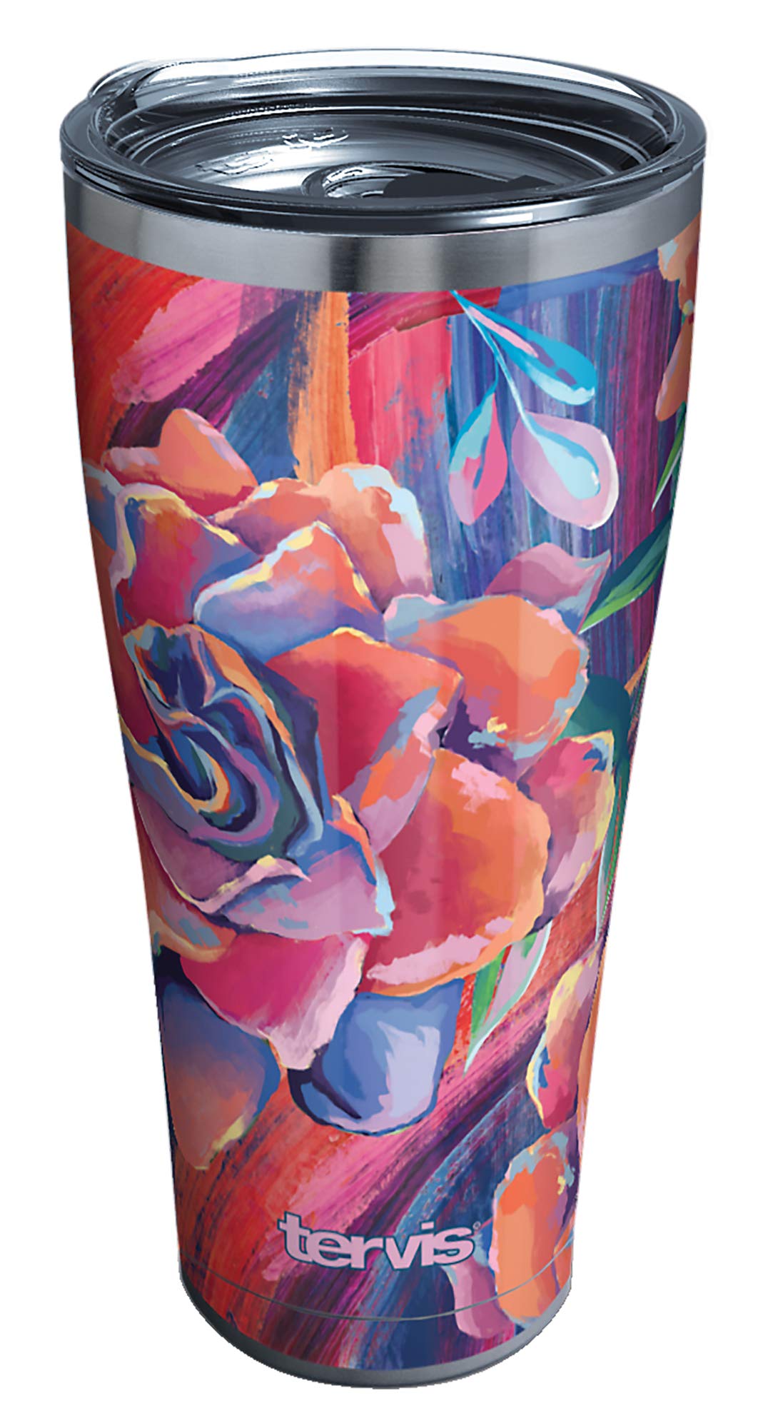 Tervis Sugar Magnolia Triple Walled Insulated Tumbler Travel Cup Keeps Drinks Cold & Hot, 30Oz Legacy Stainless Steel, Sugar Mag