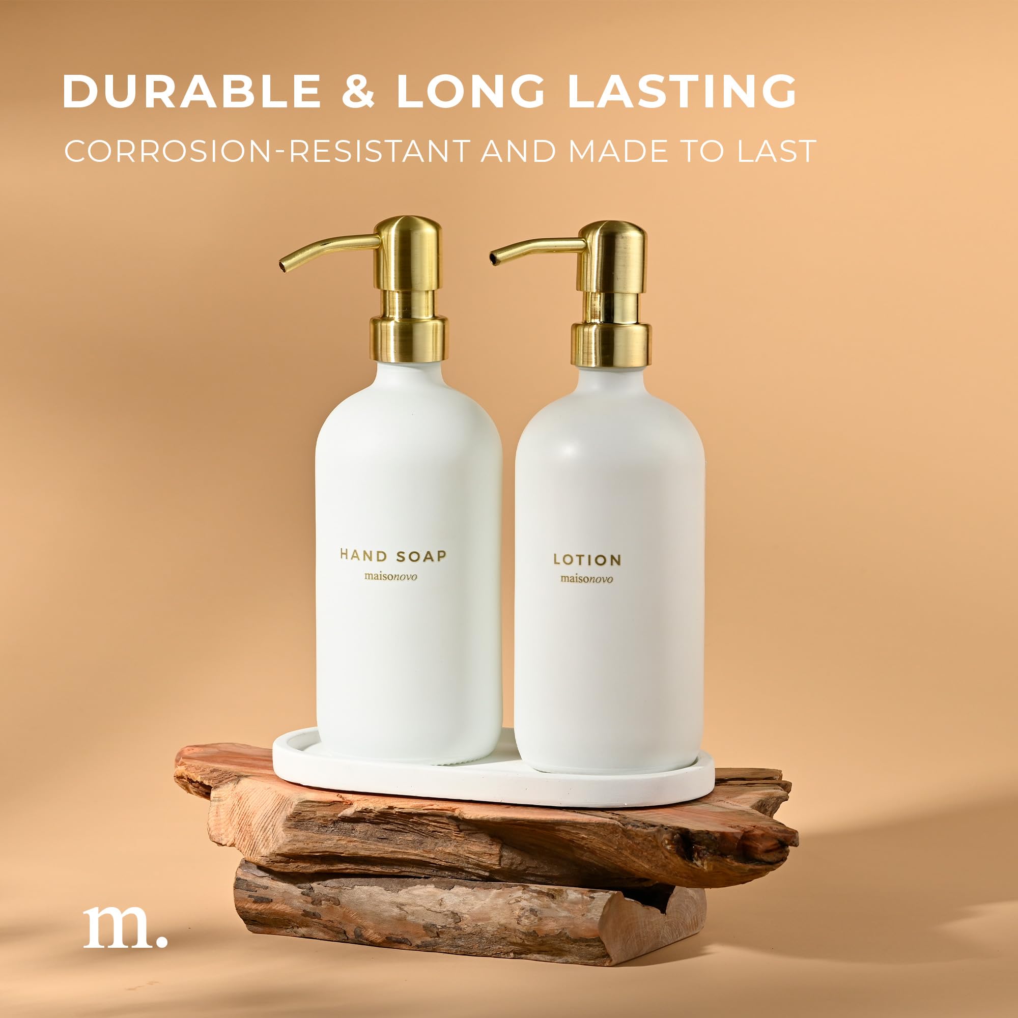 Maisonovo Soap Pump Replacement - 2X Gold Metal Pumps - Pump Dispenser - Soap Dispenser Pump Replacement - Stainless Steel Soap