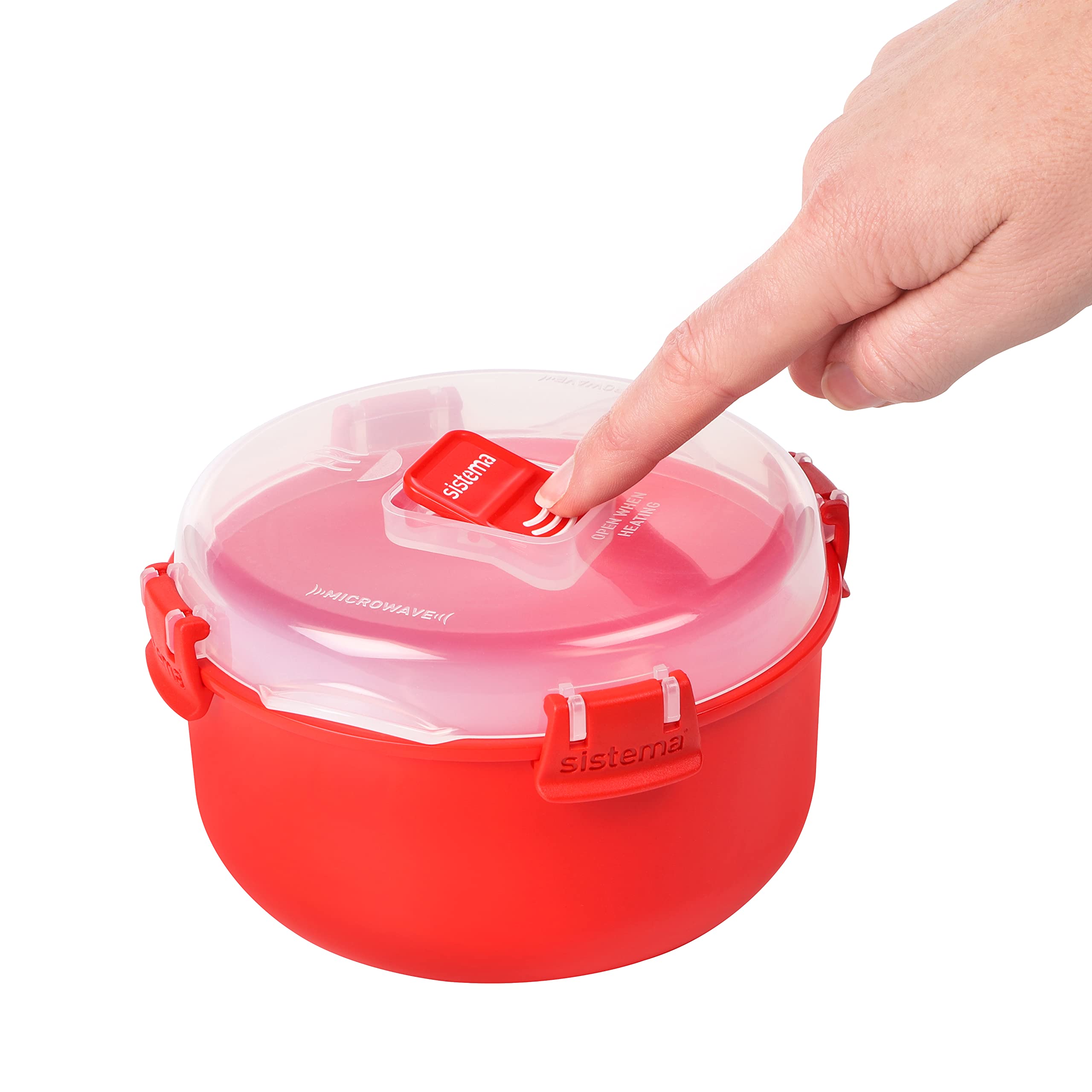 Sistema Microwave cookware Bowl  Round  309 Ounce 38 cup  Red