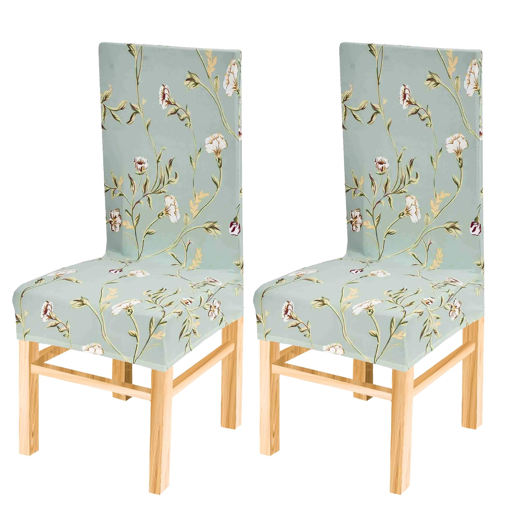 Yellow Weaves Elastic Stretchable Dining Chair Cover, Removable Washable Elastic Floral Printed Dining Chair Covers (Set Of 2, P