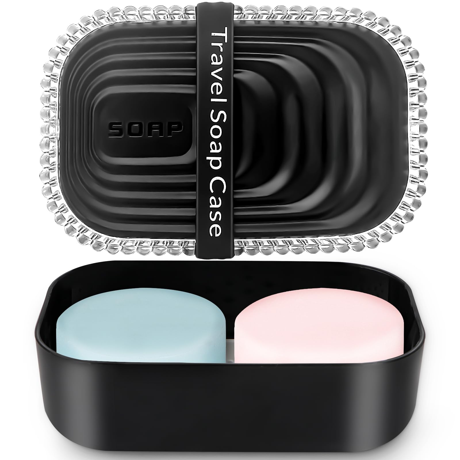 Qiuymei Soap Holder, Travel Soap Container With Removable Draining Layer & Soap Bag,Travel Size Toiletries,Portable Bar Soap Hol