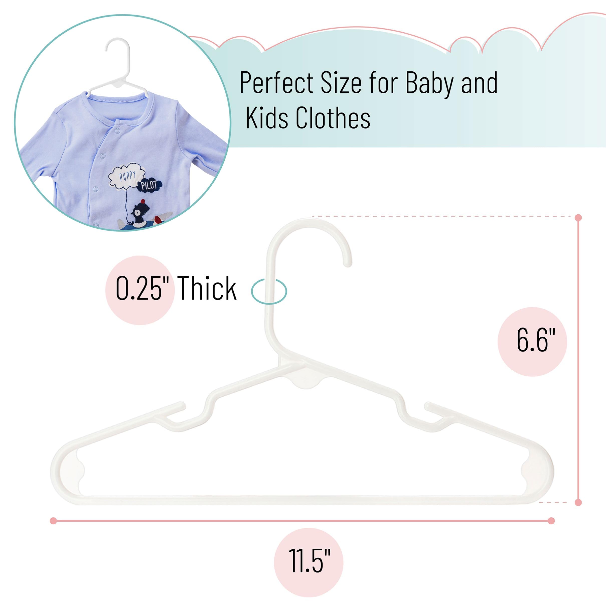 Mr. Pen- Kids Plastic Hangers, 20 Pack, White Baby Hanger, Childrens Hangers For Clothes, Baby Hangers For Closet, Kids Hangers,