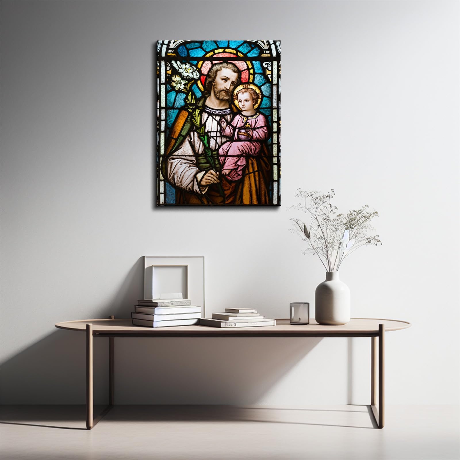 Yonica Christian Jesus Cross Canvas Wall Art For Home Decor - Merciful Heavenly Father Redemption Pictures Print On Canvas Hd Gi