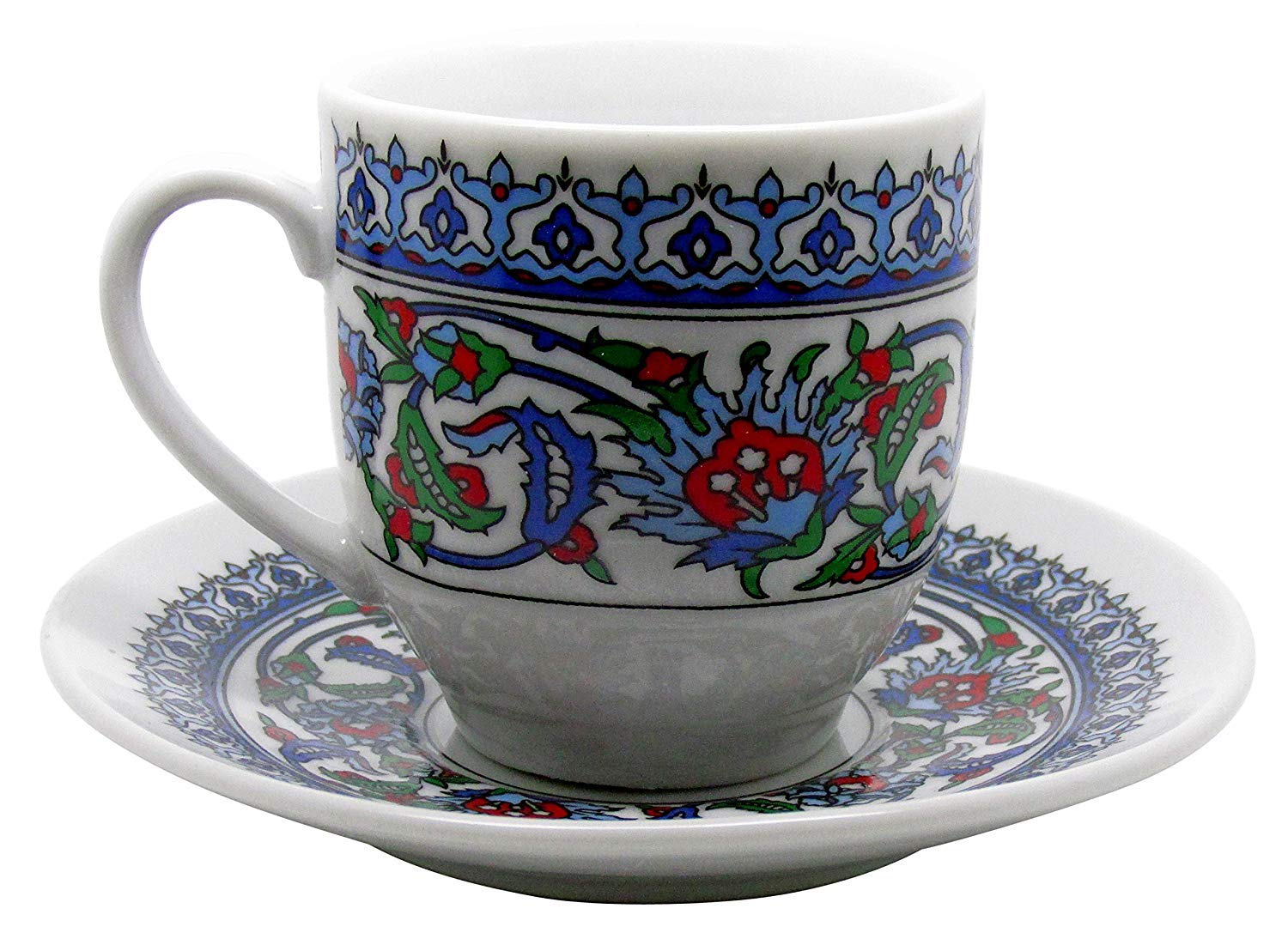 Turkish Coffee Cup And Saucer (6 Sets) 12 Pieces