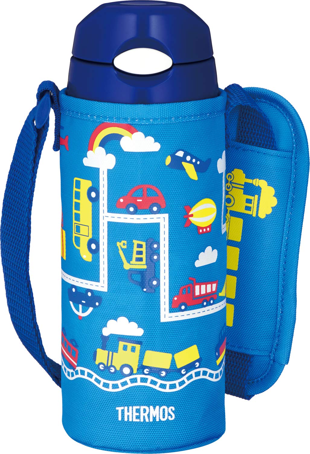 Thermos Fhl-402F Bl-N Water Bottle, Vacuum Insulated Straw Bottle, 13.5 Fl Oz (400 Ml), Blue Navy, Cold Insulating Only