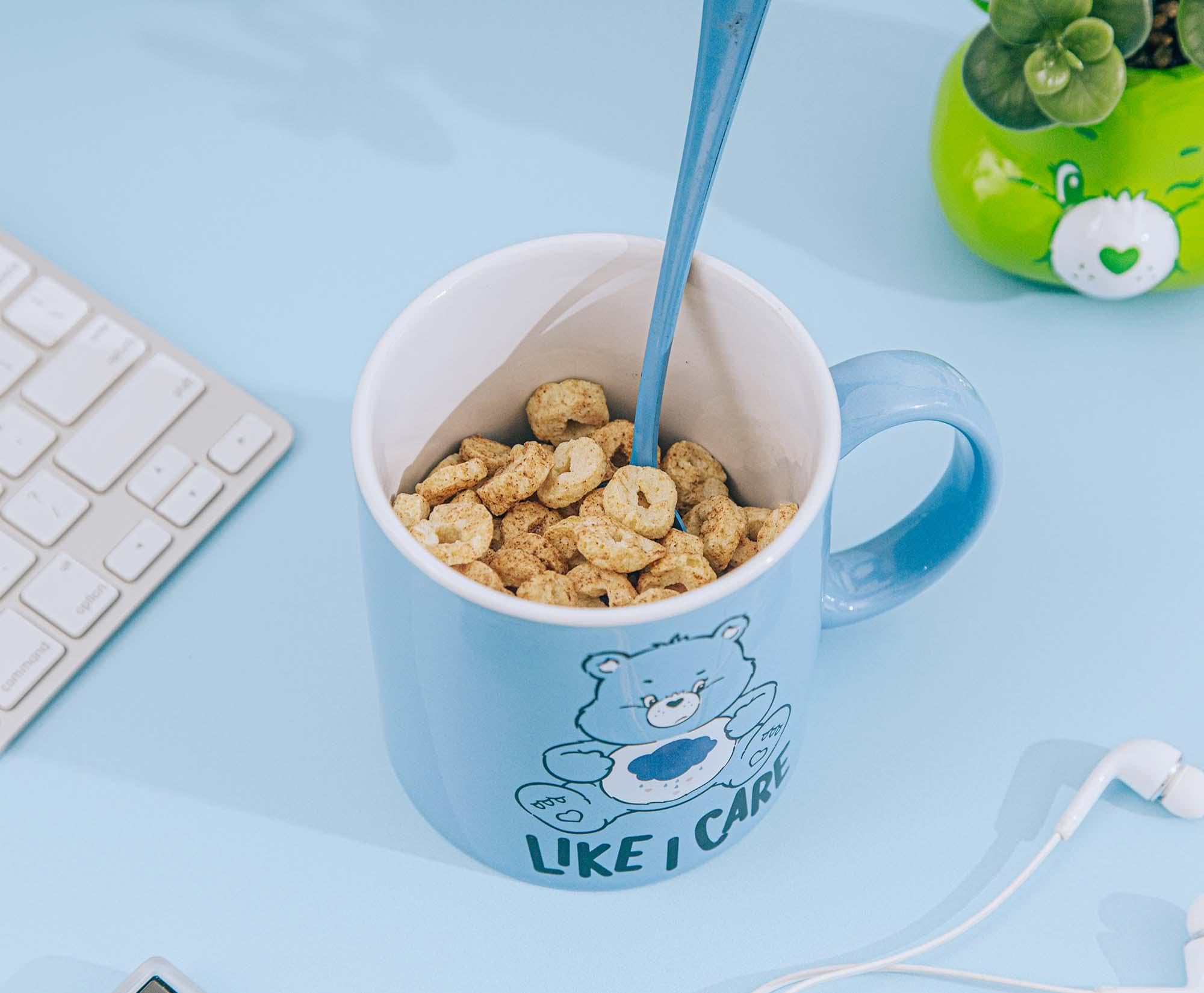 Silver Buffalo Care Bears Grumpy Bear Like I Care Ceramic Mug | Large Coffee Cup For Tea, Espresso, Cocoa | Holds 20 Ounces