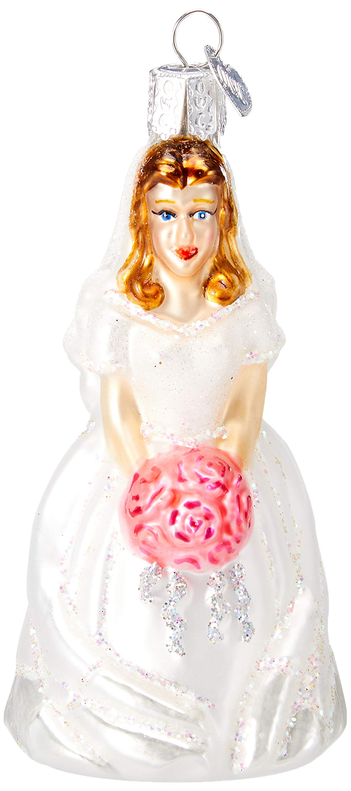 Old World Christmas Glass Blown Ornament Bride-Brunette (10226)