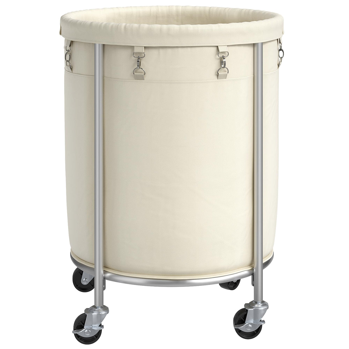 Elyken Laundry Basket With Wheels, 170L Rolling Laundry Hamper With Removable Bag And Steel Frame, Round Laundry Cart With 4 Cas