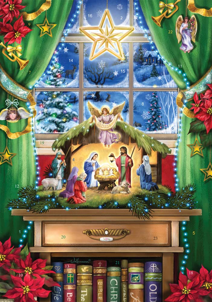 Heirloom Christmas Advent Calendar (Countdown to Christmas) with Nativity Bible Text by Vermont Christmas Company