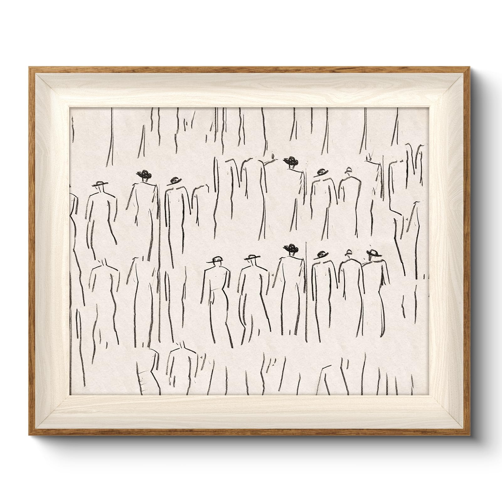 Viyyiea Abstract Framed Canvas Wall Art Room Decor Minimalist Portrait Artwork Wall Decorations Vintage Canvas Prints Bathroom L