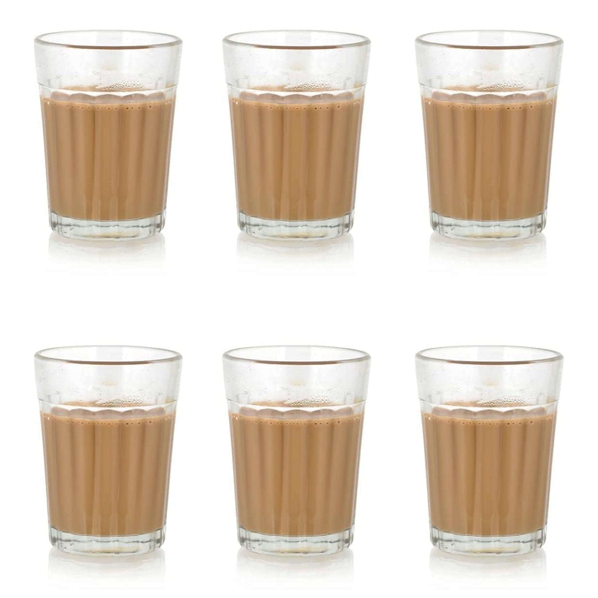 Inovique Enterprises 120Ml Classic Tea Glass Set | Small Traditional Tea Cups Perfect For Tea, Coffee, Cutting Chai | Set Of 6 P