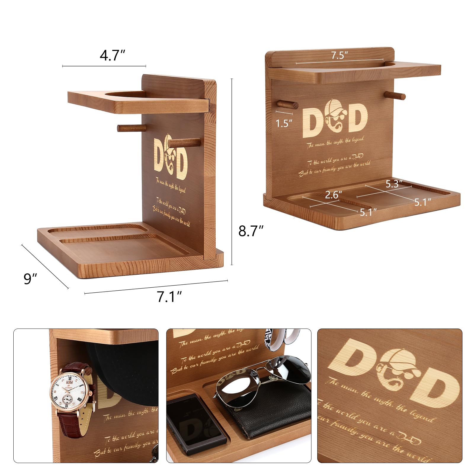 Birthday Gifts Ideas For Dad From Daughter Son,Wooden Hat Holder Display Stand,Hat Rack For Baseball Caps,Best Dad Ever Home Off