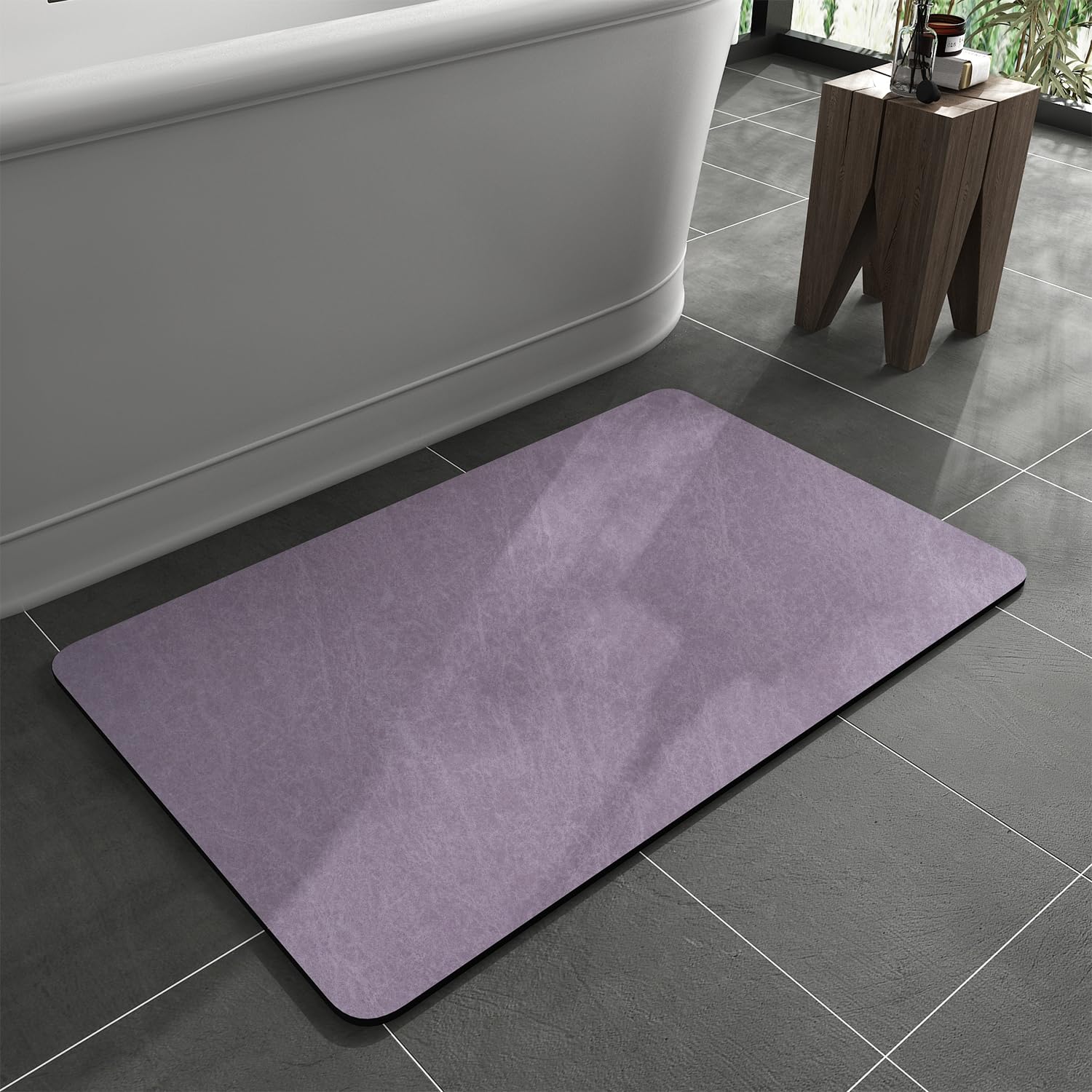 Montvoo -Bath Mat Rug Set-Rubber Non Slip Quick Dry Super Absorbent Thin Bathroom Rugs Fit Under Door-Washable Bathroom Floor Ma