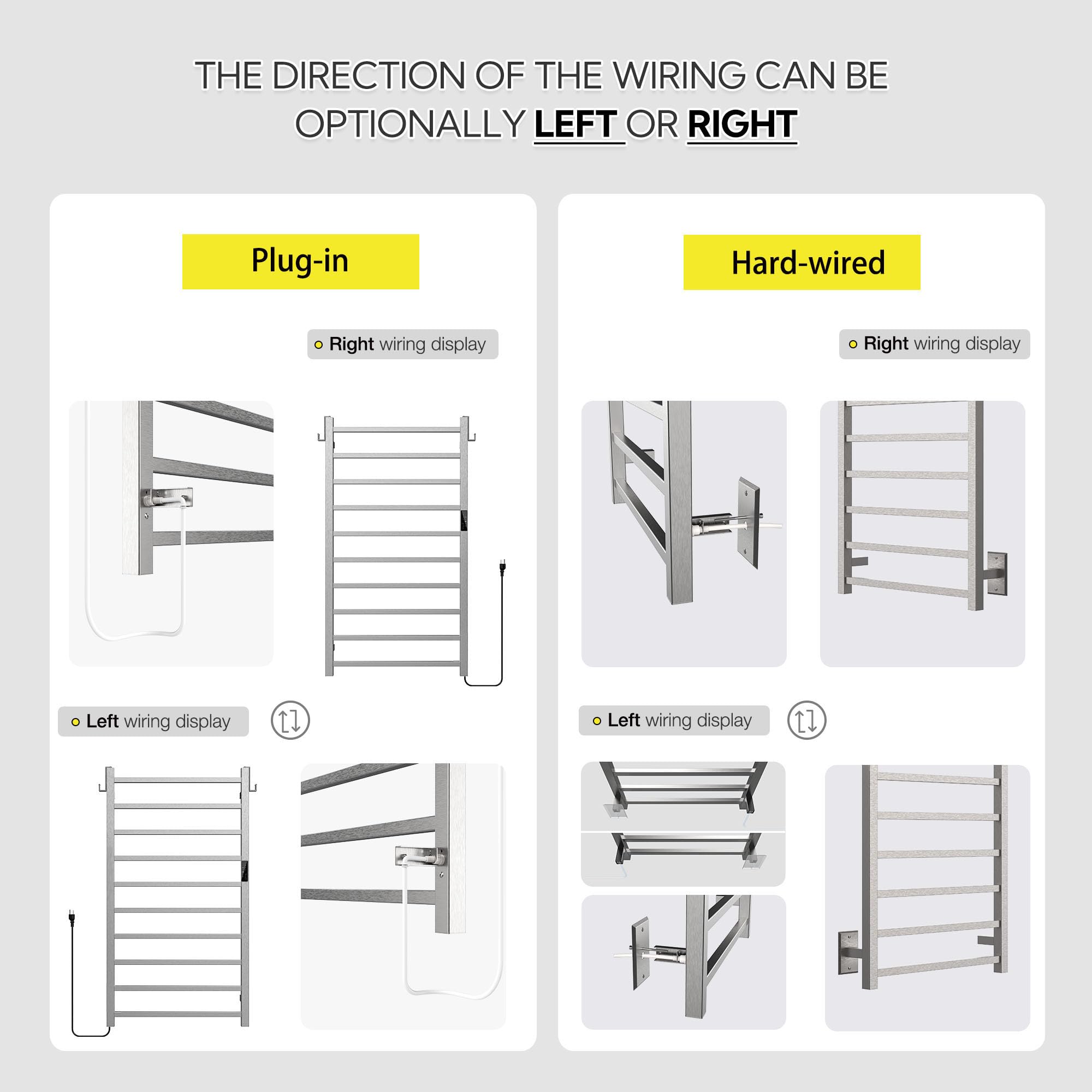 P&Bhusri Towel Warmer, 10-Bar Heated Towel Rack For Bathroom, Electric Towel Warmer With Timer & Temperature Multi-Level Adjustm