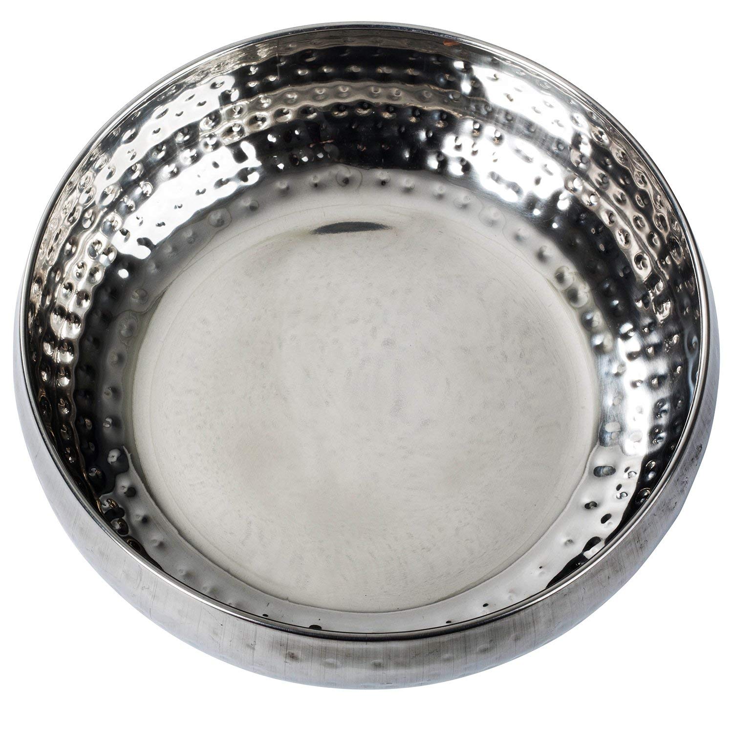 Colleta Home Salad Bowl And Serving Utensils - Hammered Detailing - Stainless Steel Mixing Bowls With Lids- Luxurious Serving Bo