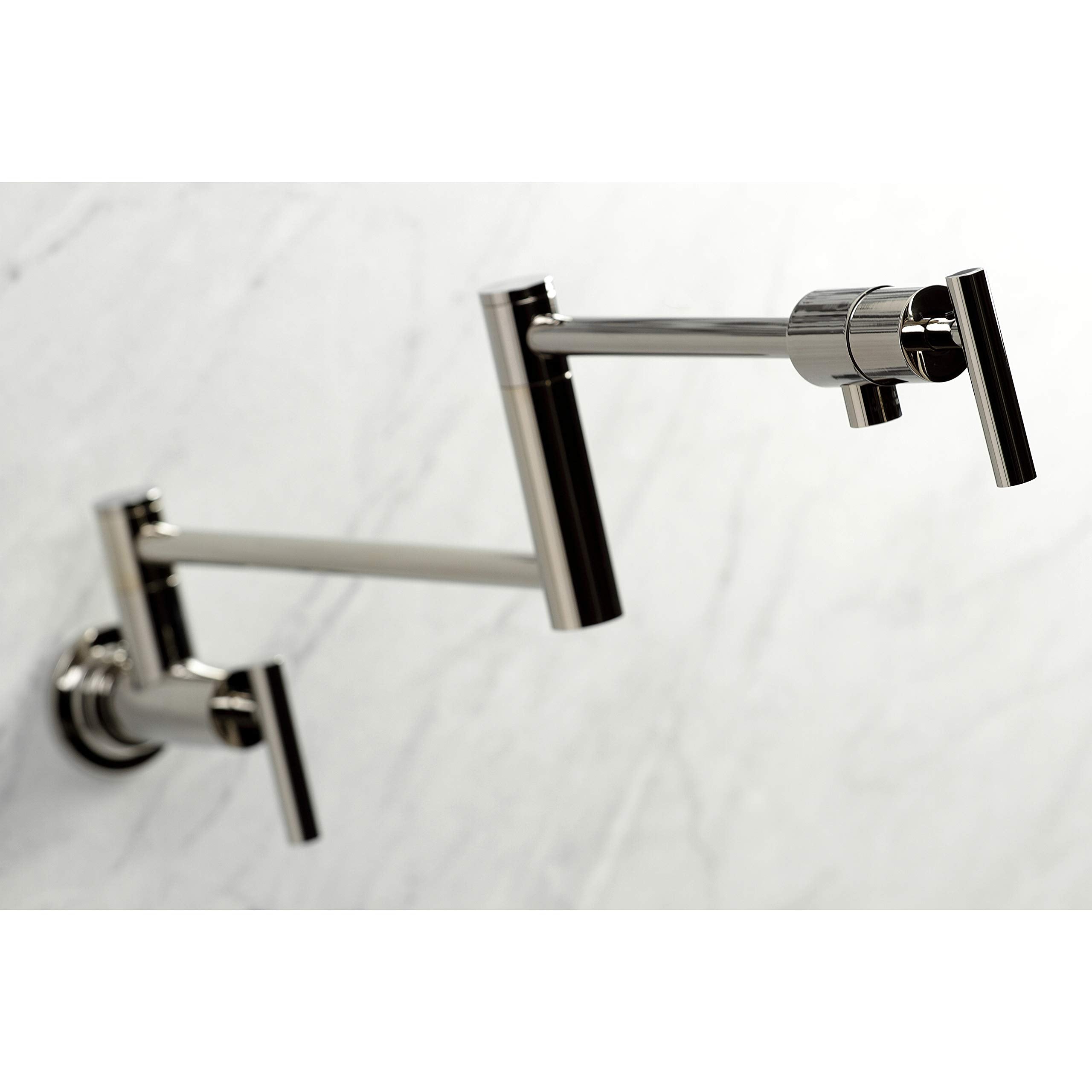 Kingston Brass Ks4106Cml Manhattan Pot Filler, Polished Nickel, 23.5 X 2.63 X 11.13
