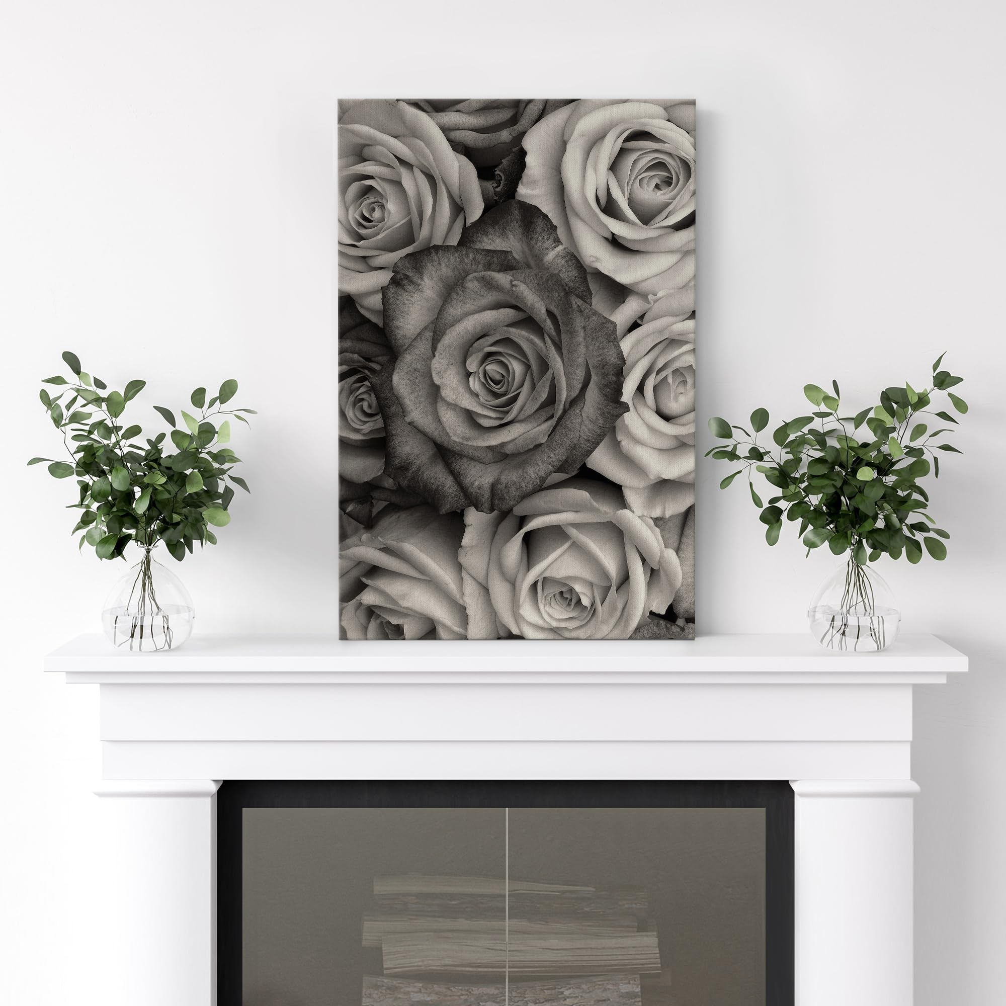 Wall26 Canvas Print Wall Art Premium Monochromatic Roses Gallery Wrapped Luxurious Floral Nature Wilderness Photography Modern A