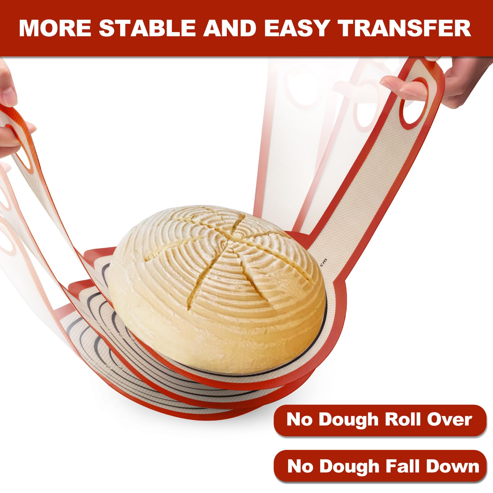 Silicone Bread Sling Oval And Round - Non-Stick & Easy Clean Reusable Oval Silicone Baking Mat For Dutch Oven. With Long Handles