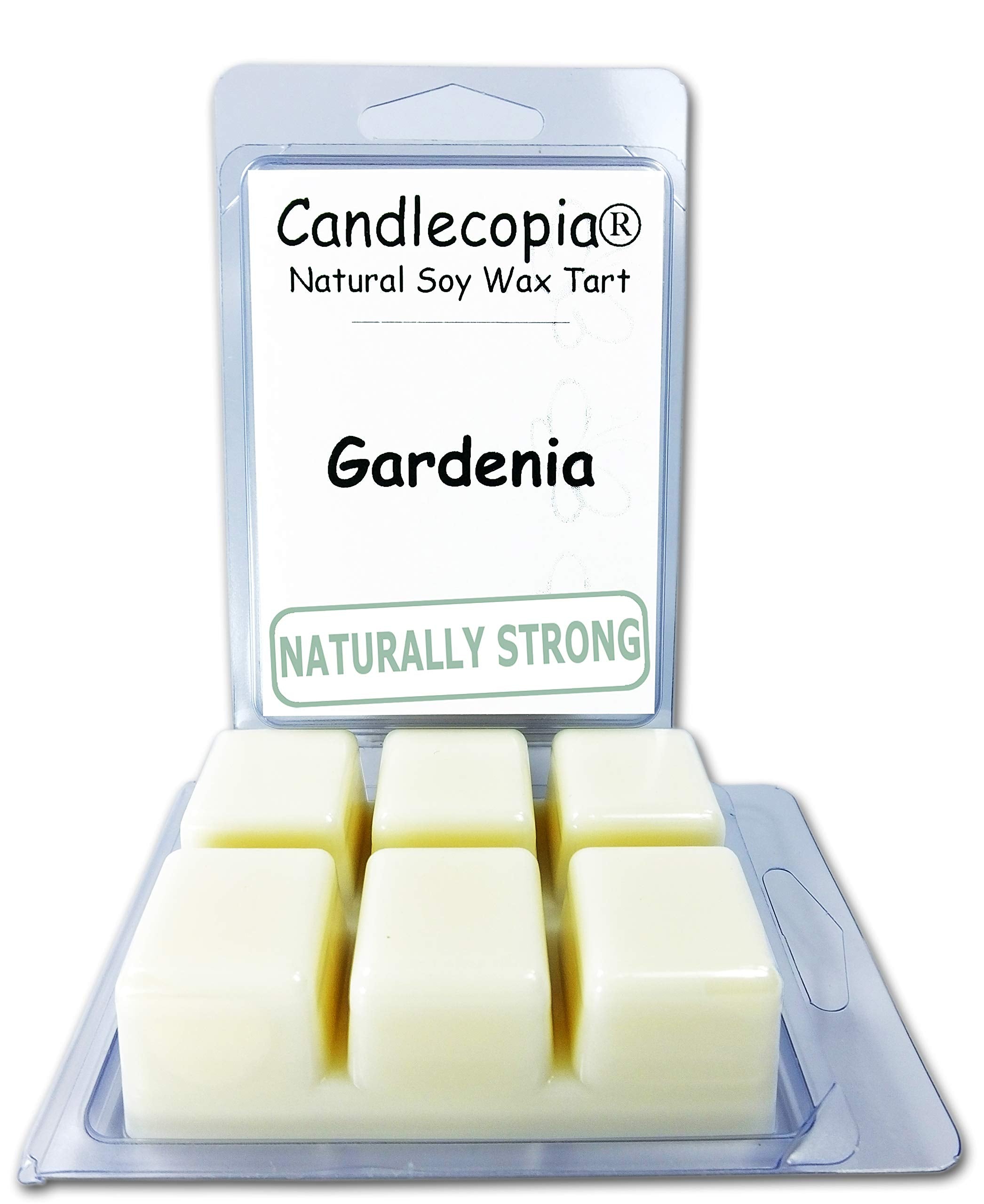 Candlecopia Gardenia Strongly Scented Hand Poured Vegan Wax Melts, 12 Scented Wax Cubes, 6.4 Ounces in 2 x 6-Packs
