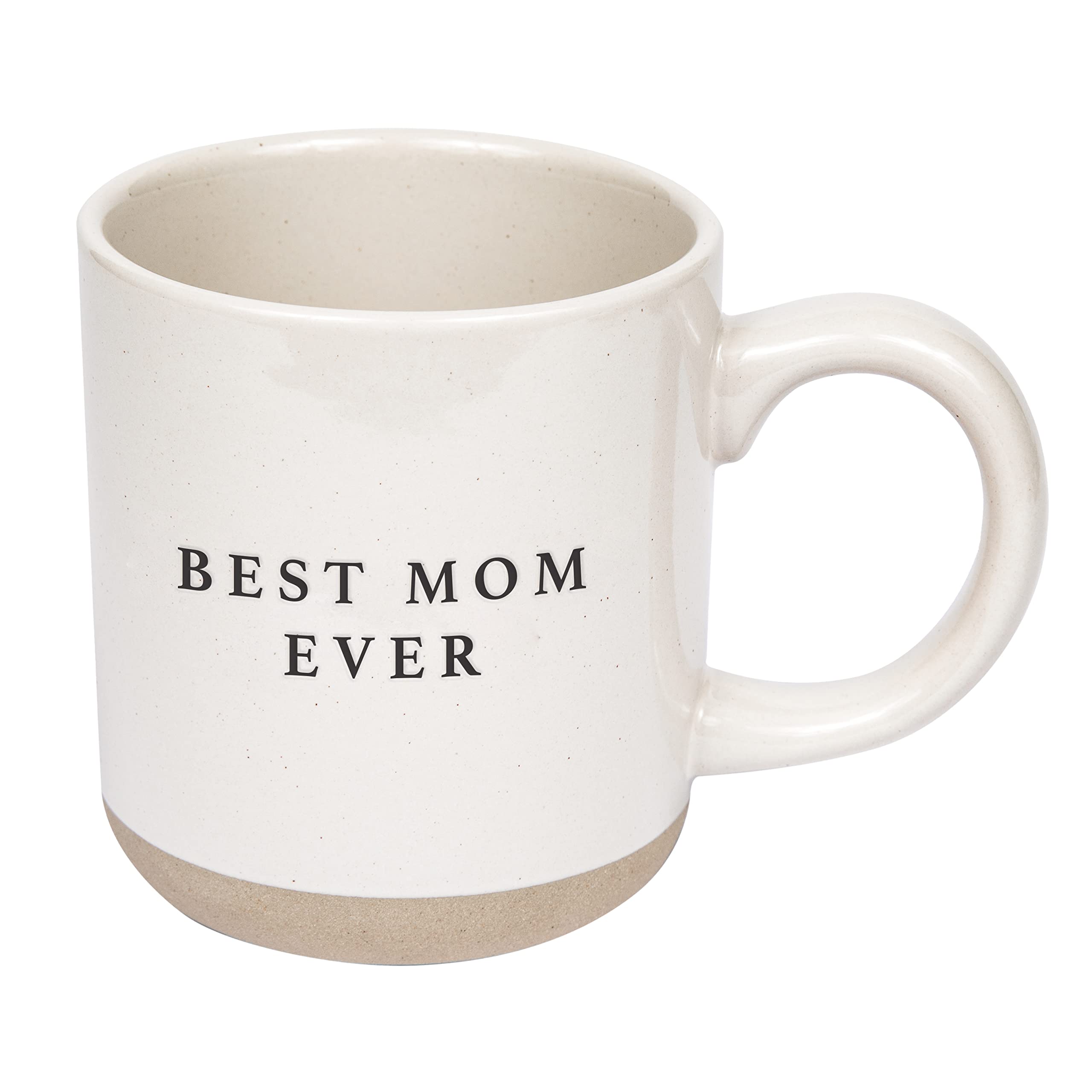 Sweet Water Decor Best Mom Ever Stoneware Coffee Mugs - 14Oz Cute Coffee Mugs for Hot and Cold Drinks - Dishwasher and Microwave