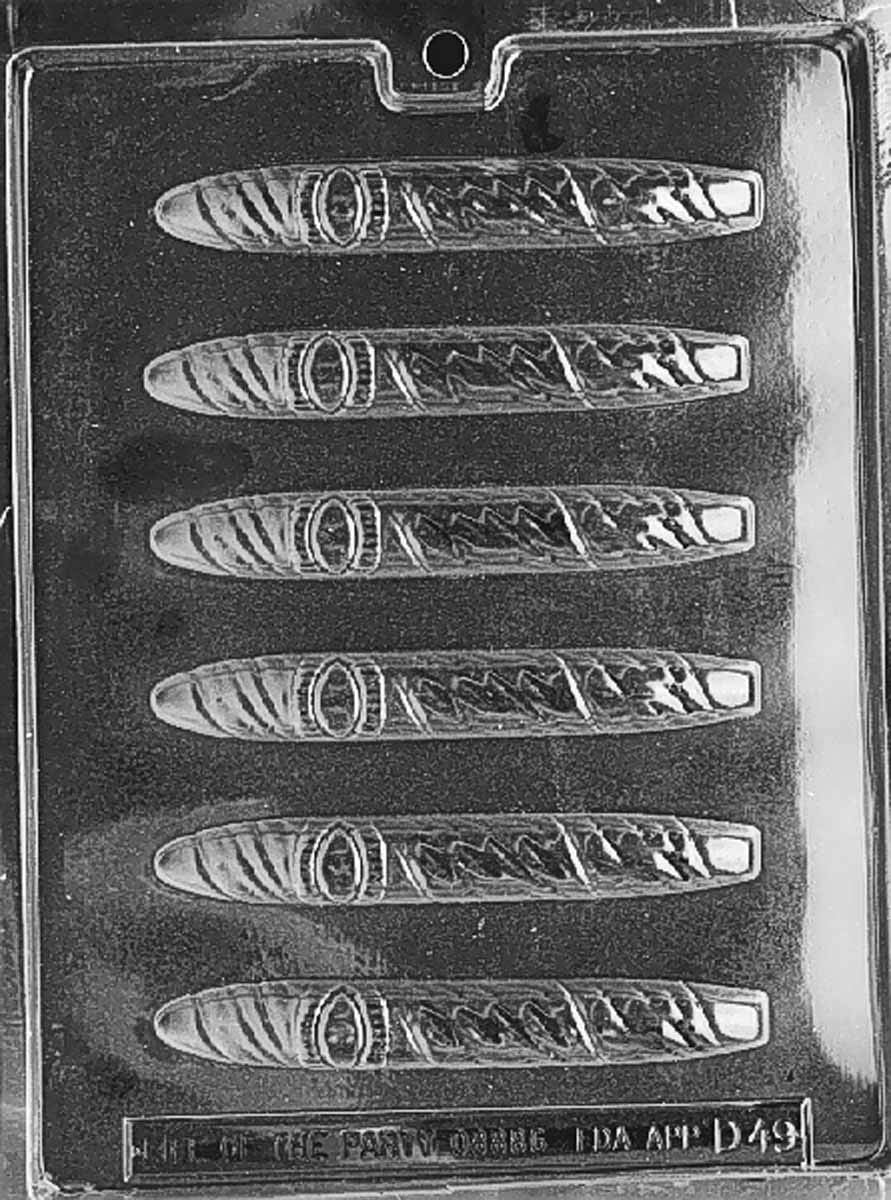 Dress My Cupcake Celebration Cigar with Band Chocolate Mold - D049 - with Molding Instructions Included